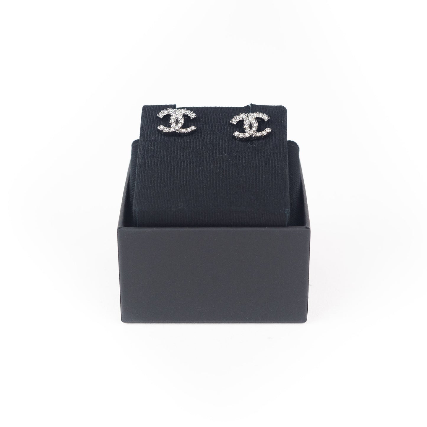 Chanel Ruthenium and Crystal Clip On Earrings