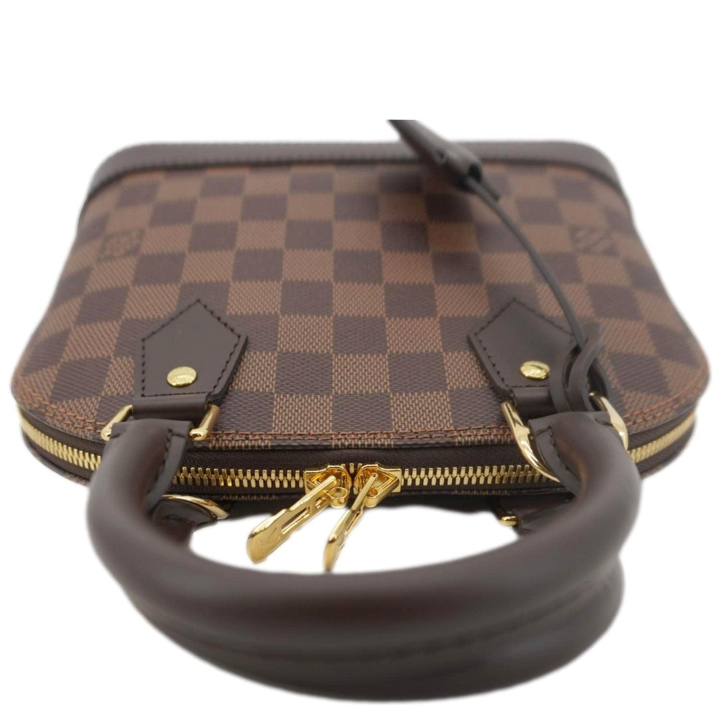 LOUIS VUITTON Alma BB Damier Ebene Satchel Shoulder Bag Brown