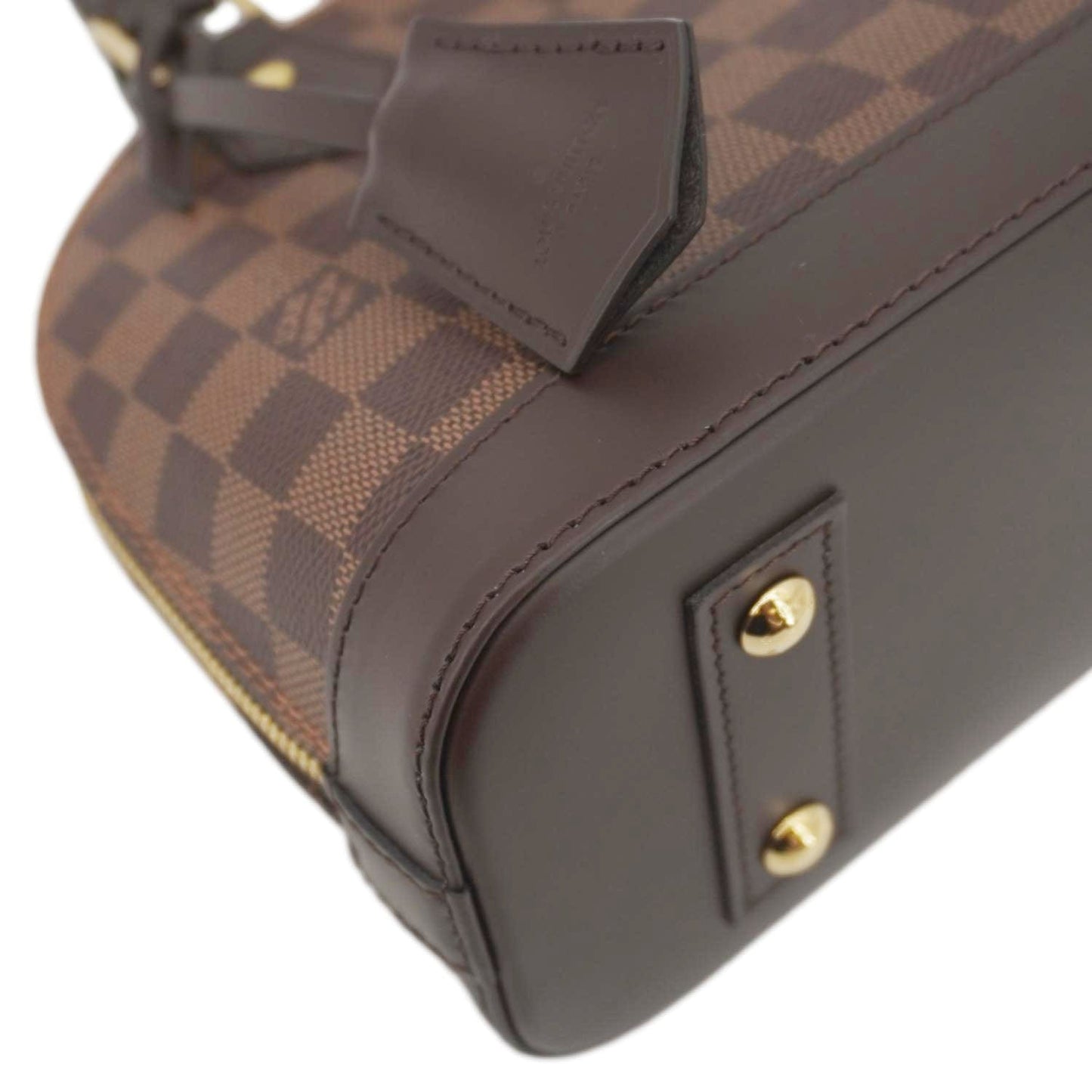 LOUIS VUITTON Alma BB Damier Ebene Satchel Shoulder Bag Brown