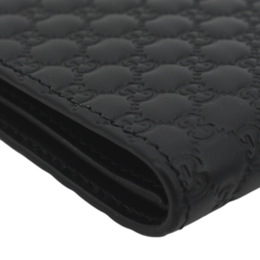 GUCCI Microguccissima Leather Bi-fold Wallet Black 260987