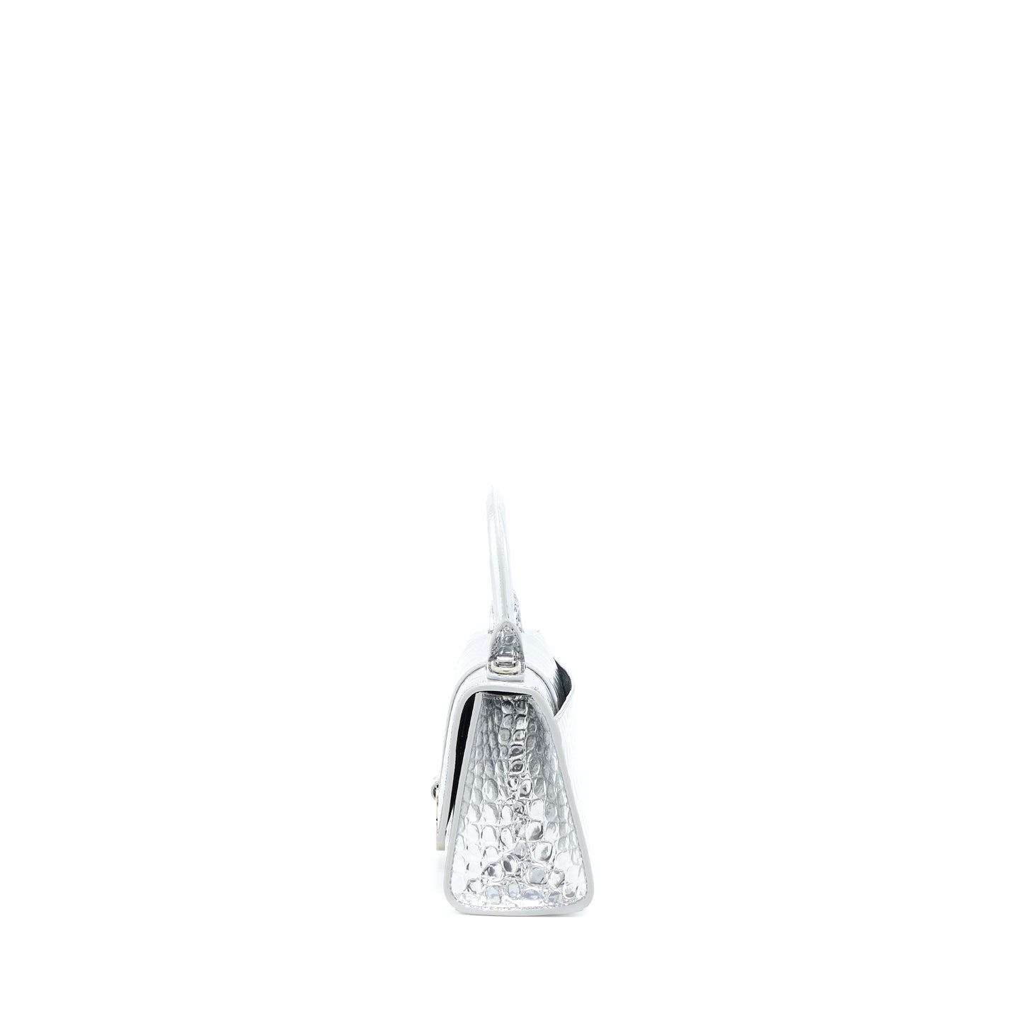 Balenciaga Hourglass Embossed Calfskin Silver