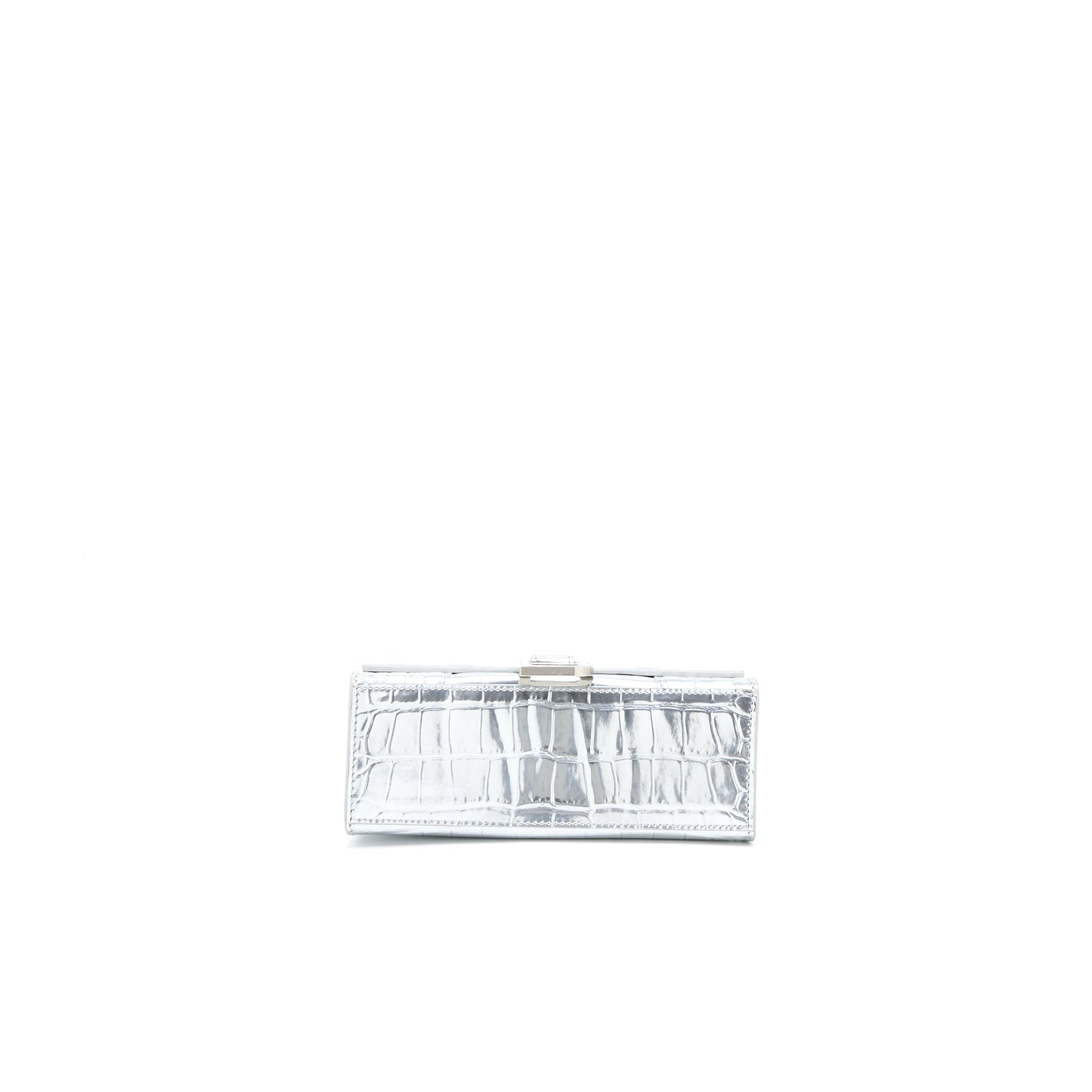 Balenciaga Hourglass Embossed Calfskin Silver
