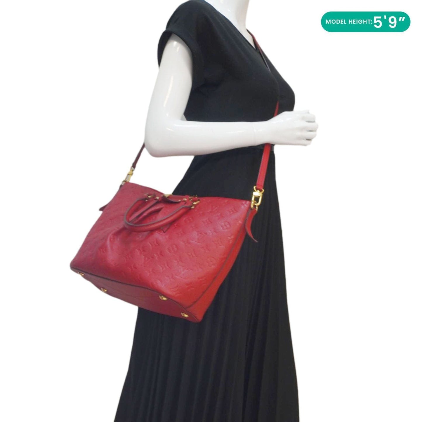 LOUIS VUITTON Mazarine PM Monogram Empreinte Shoulder Bag Red