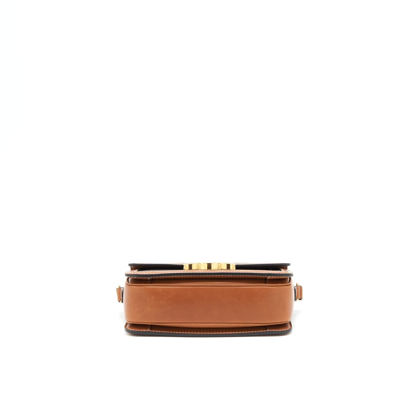 Celine Teen Triomphe Purse In Triomphe Canvas And Calfskin Tan