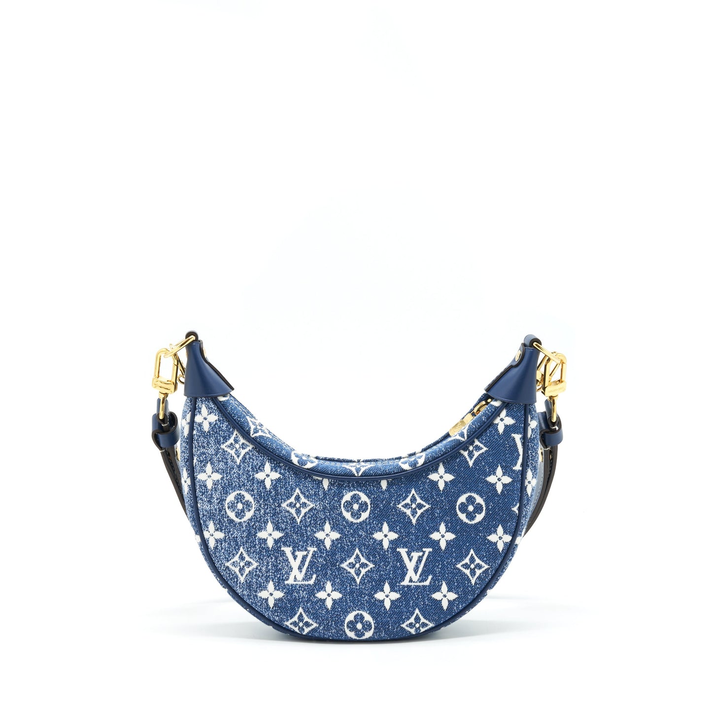 Louis Vuitton Half-Moon Loop Baguette Handbag Denim Blue