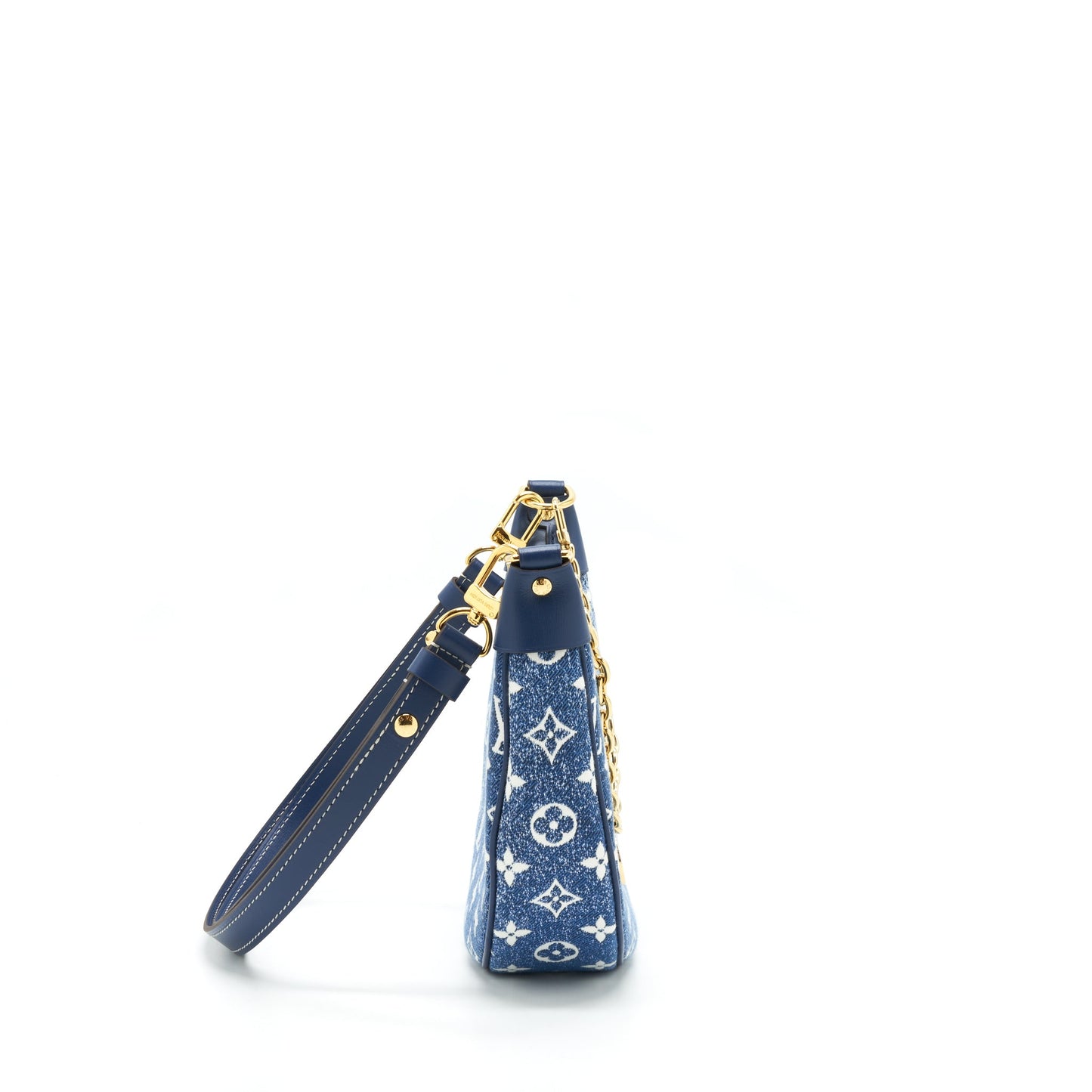 Louis Vuitton Half-Moon Loop Baguette Handbag Denim Blue