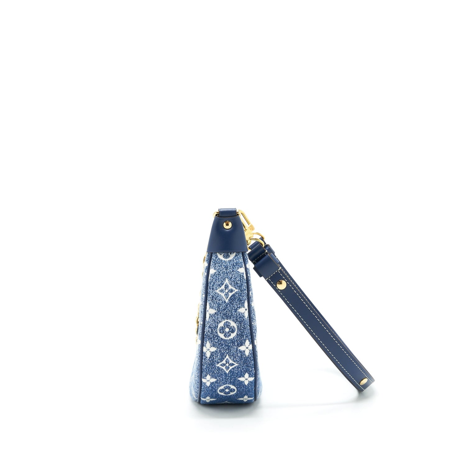 Louis Vuitton Half-Moon Loop Baguette Handbag Denim Blue