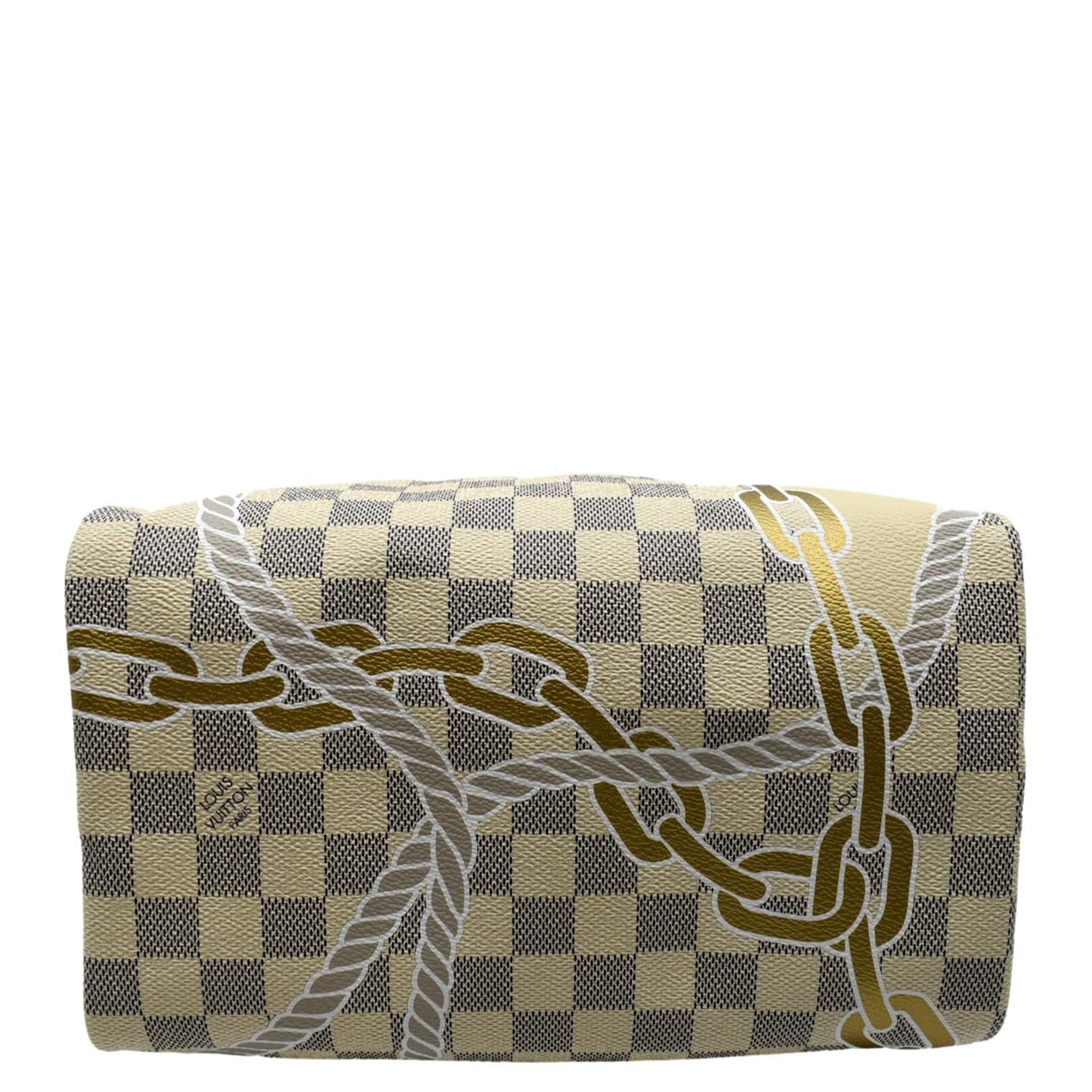LOUIS VUITTON Nautical Speedy 25 Bandouliere Damier Azur Shoulder Bag White