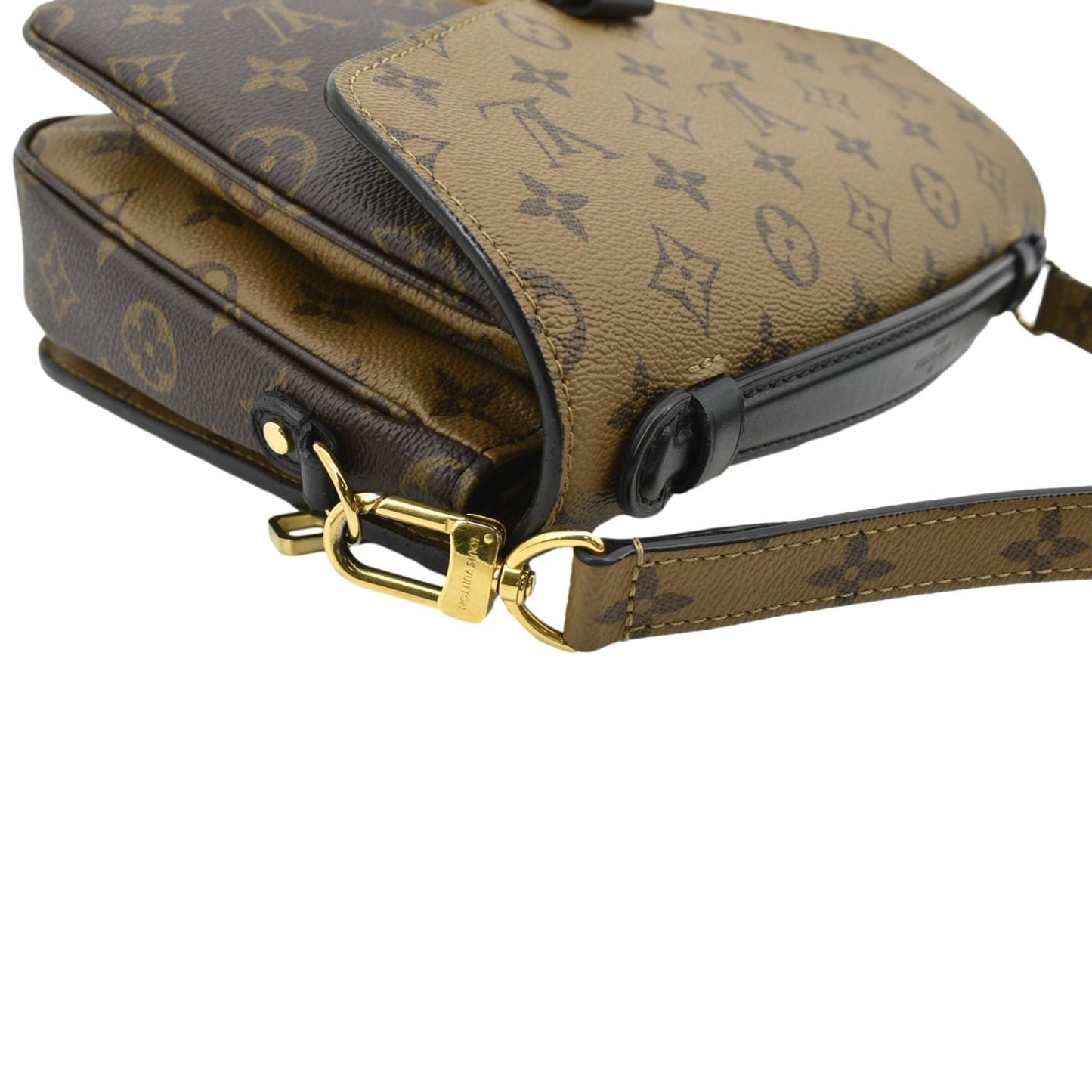 LOUIS VUITTON Metis Pochette Reverse Monogram Canvas Crossbody Bag Brown