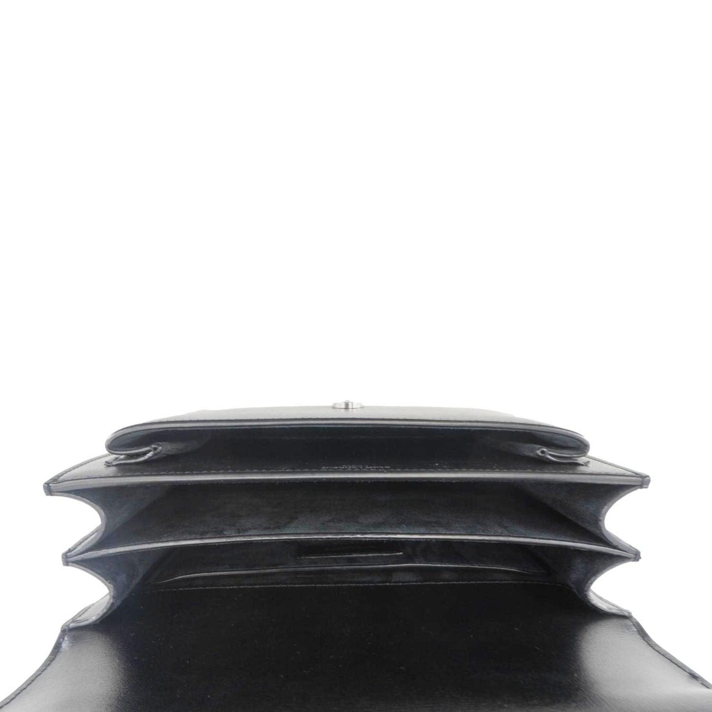 YVES SAINT LAURENT Sunset Monogram Leather Shoulder Bag Black