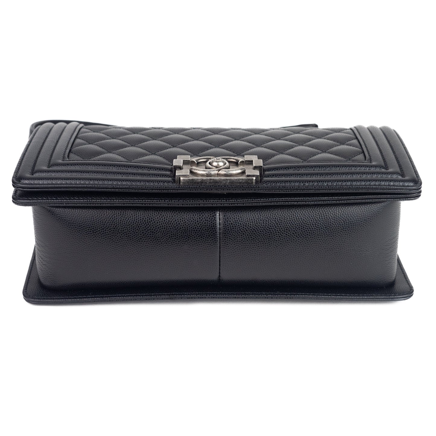 Chanel Medium Grained Calfskin Boy Bag with silver hardware