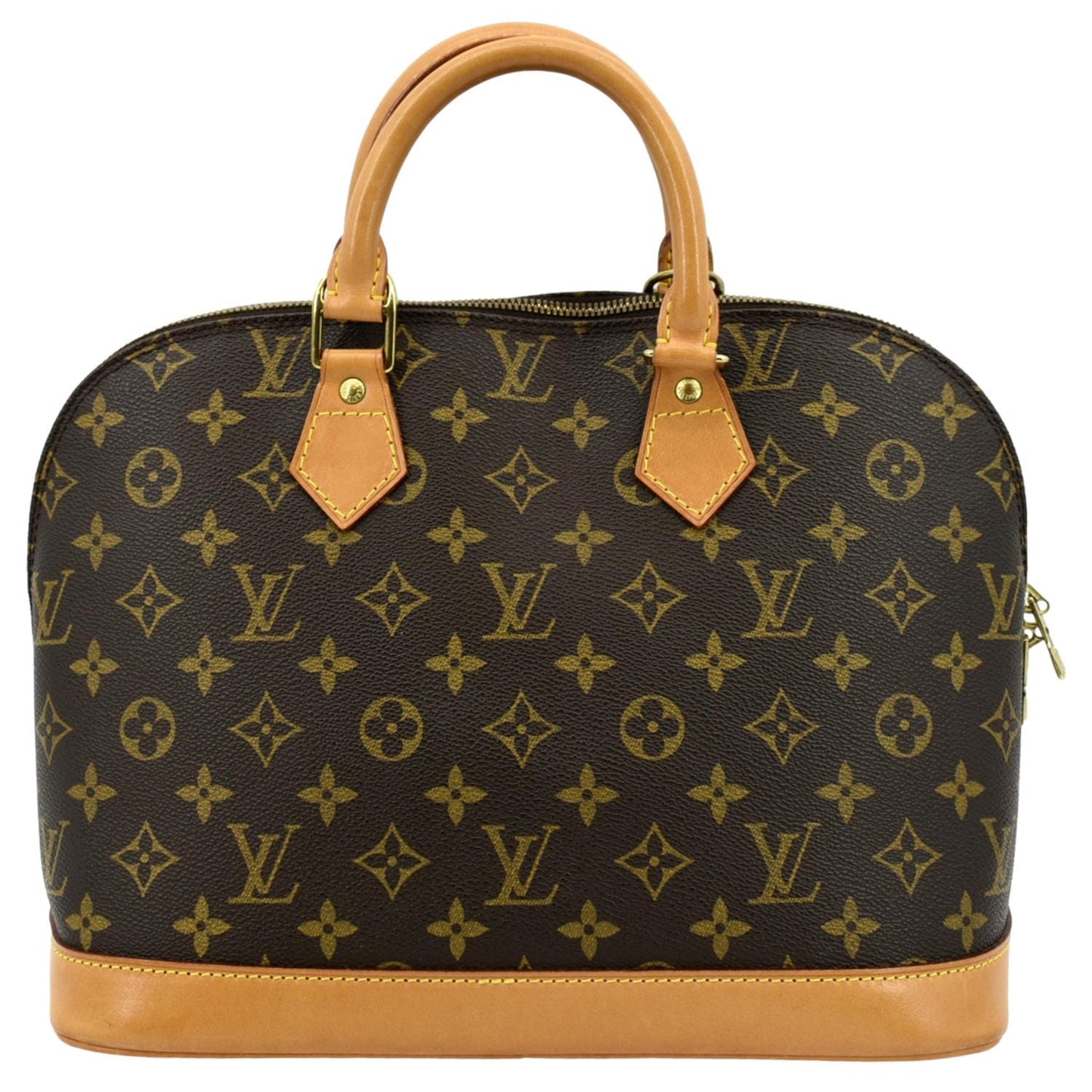 LOUIS VUITTON Alma PM Monogram Canvas Satchel Bag Brown