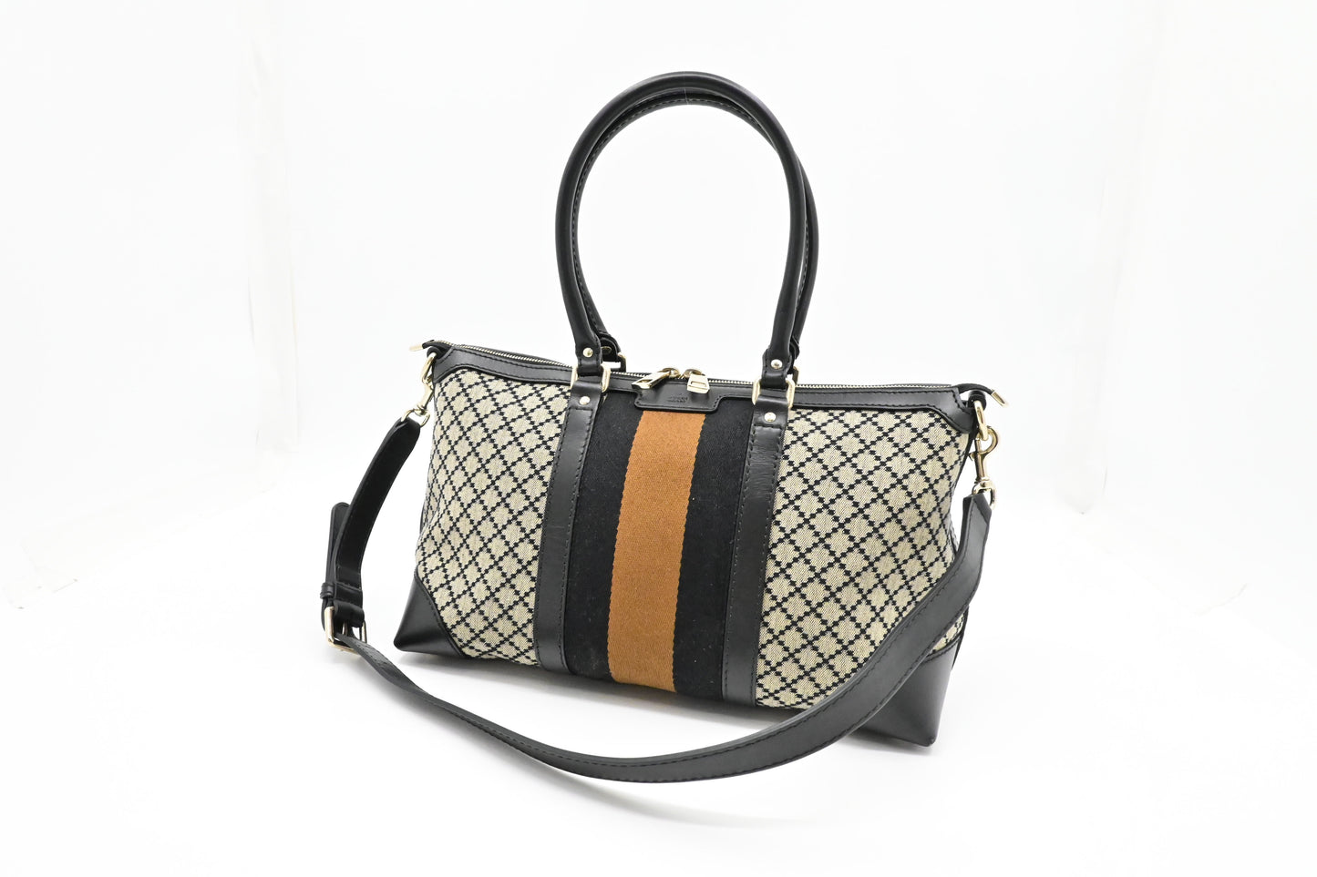 Gucci 2-Way Bag in Black Diamante Canvas