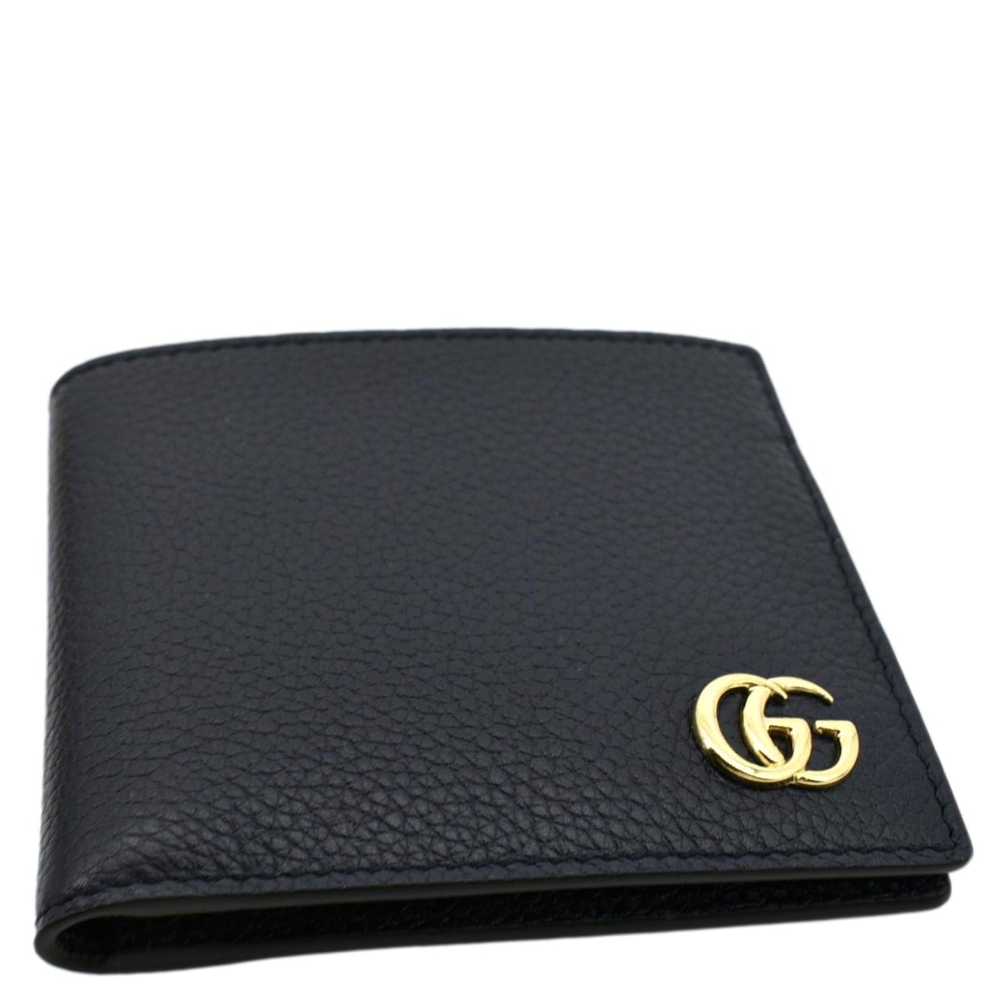 GUCCI Bi-Fold Leather Wallet Navy Blue 428726