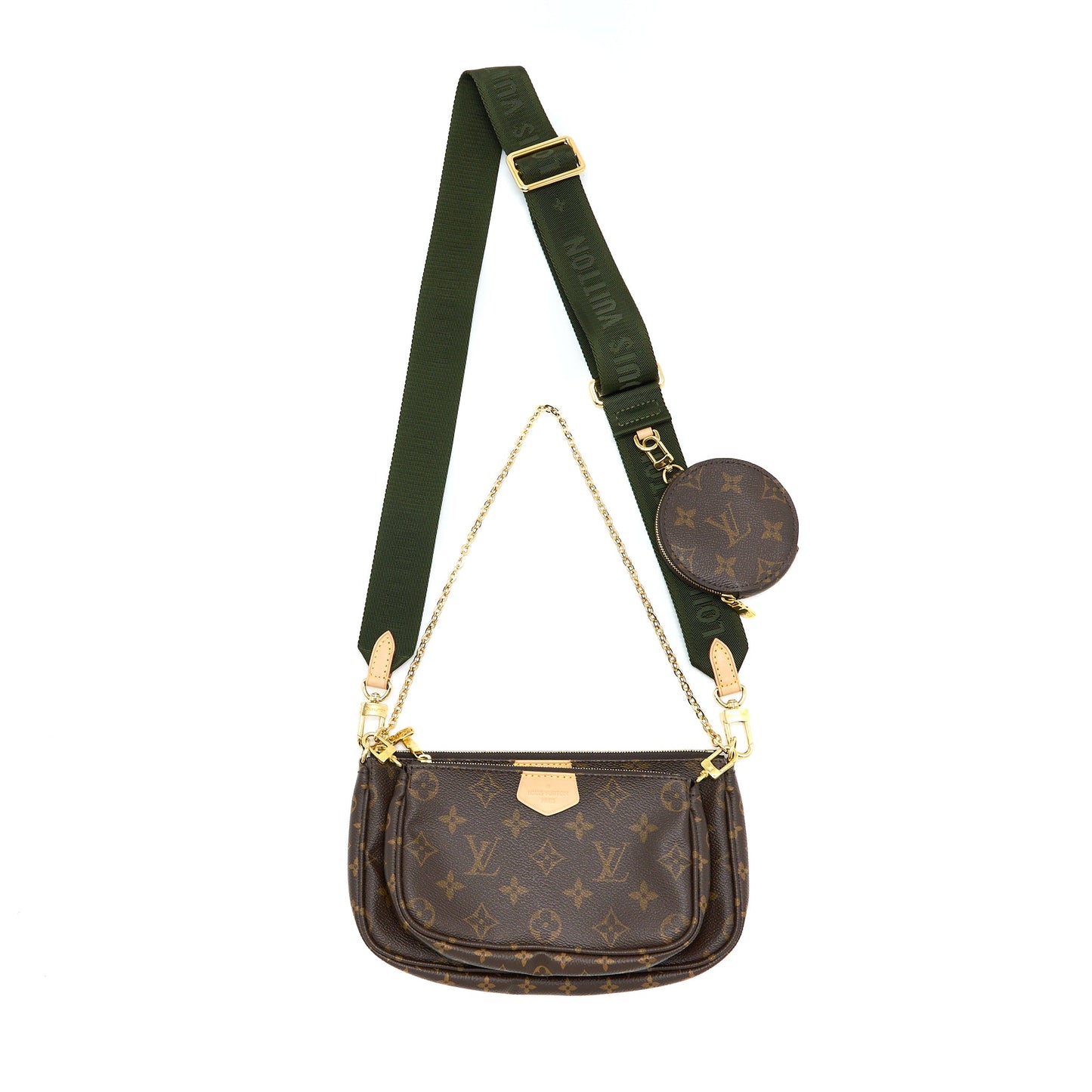 Louis Vuitton Multi Pochette Khaki Strap Monogram Canvas
