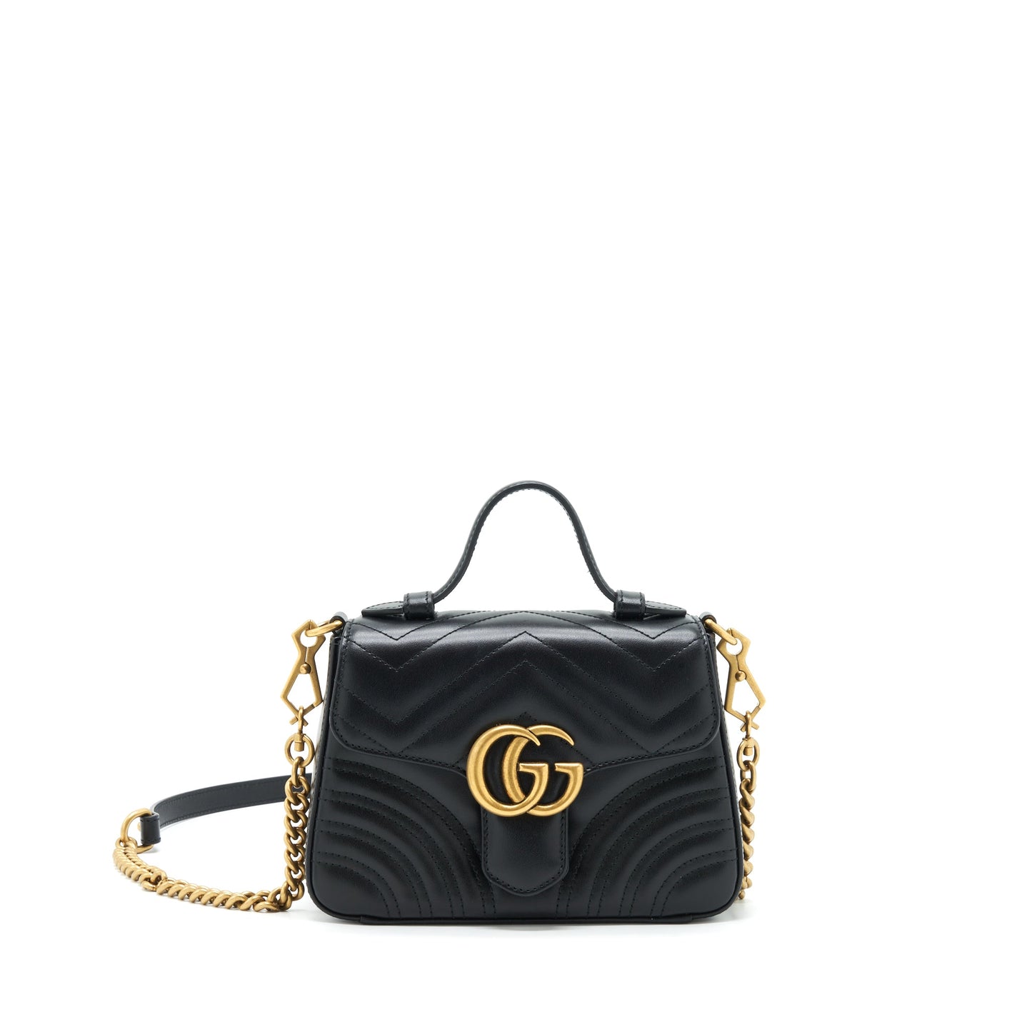 Gucci Marmont Mini Top Handle Purse Black