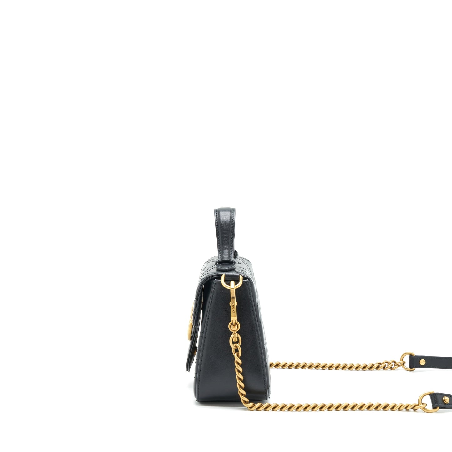 Gucci Marmont Mini Top Handle Purse Black