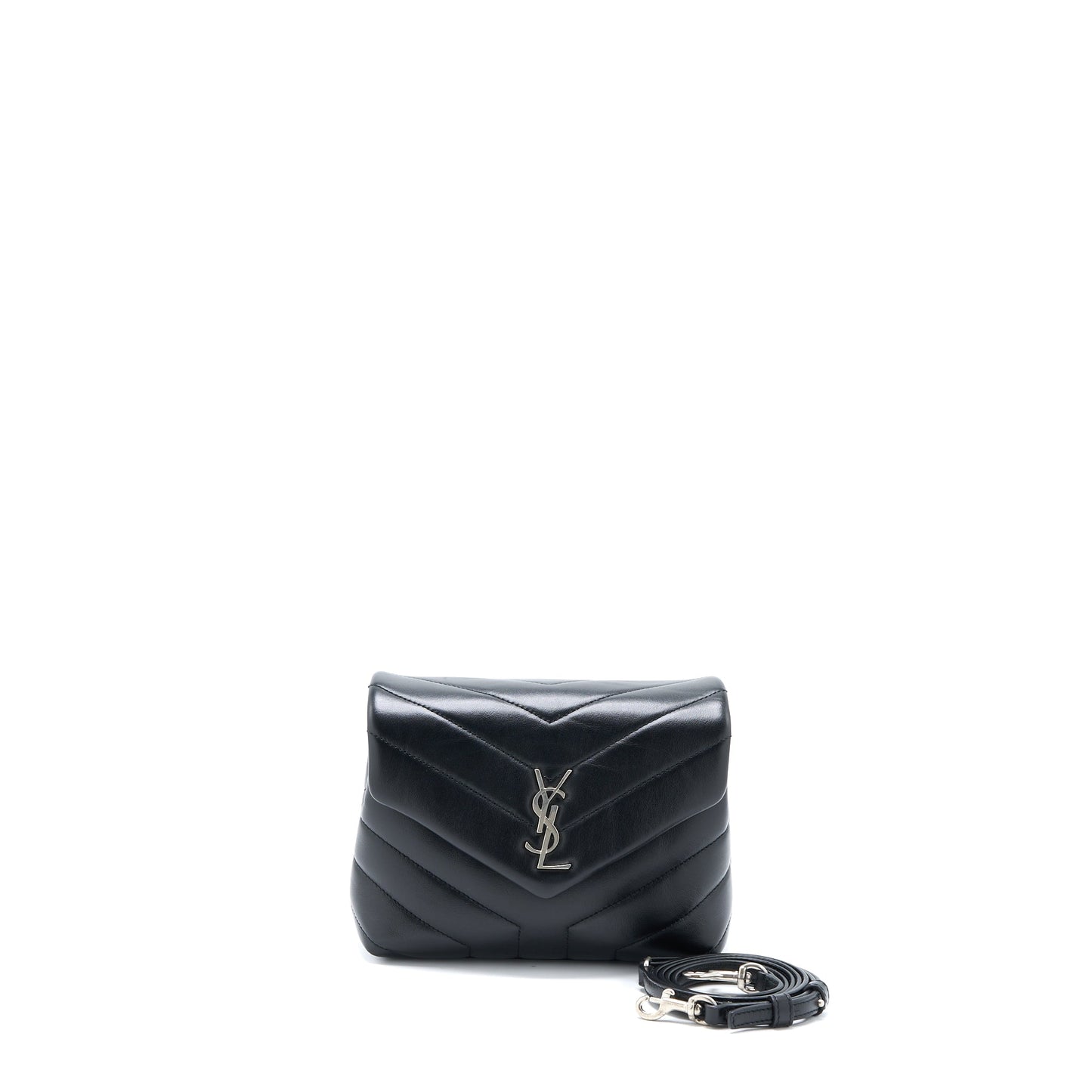 Saint Laurent LouLou Toy Strap Purse Calfskin Black