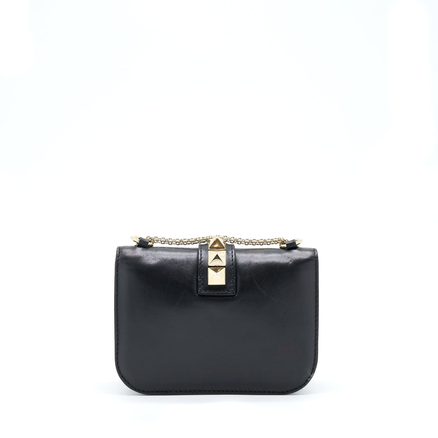 Valentino Small Rockstud Crossbody Purse With Chain Black