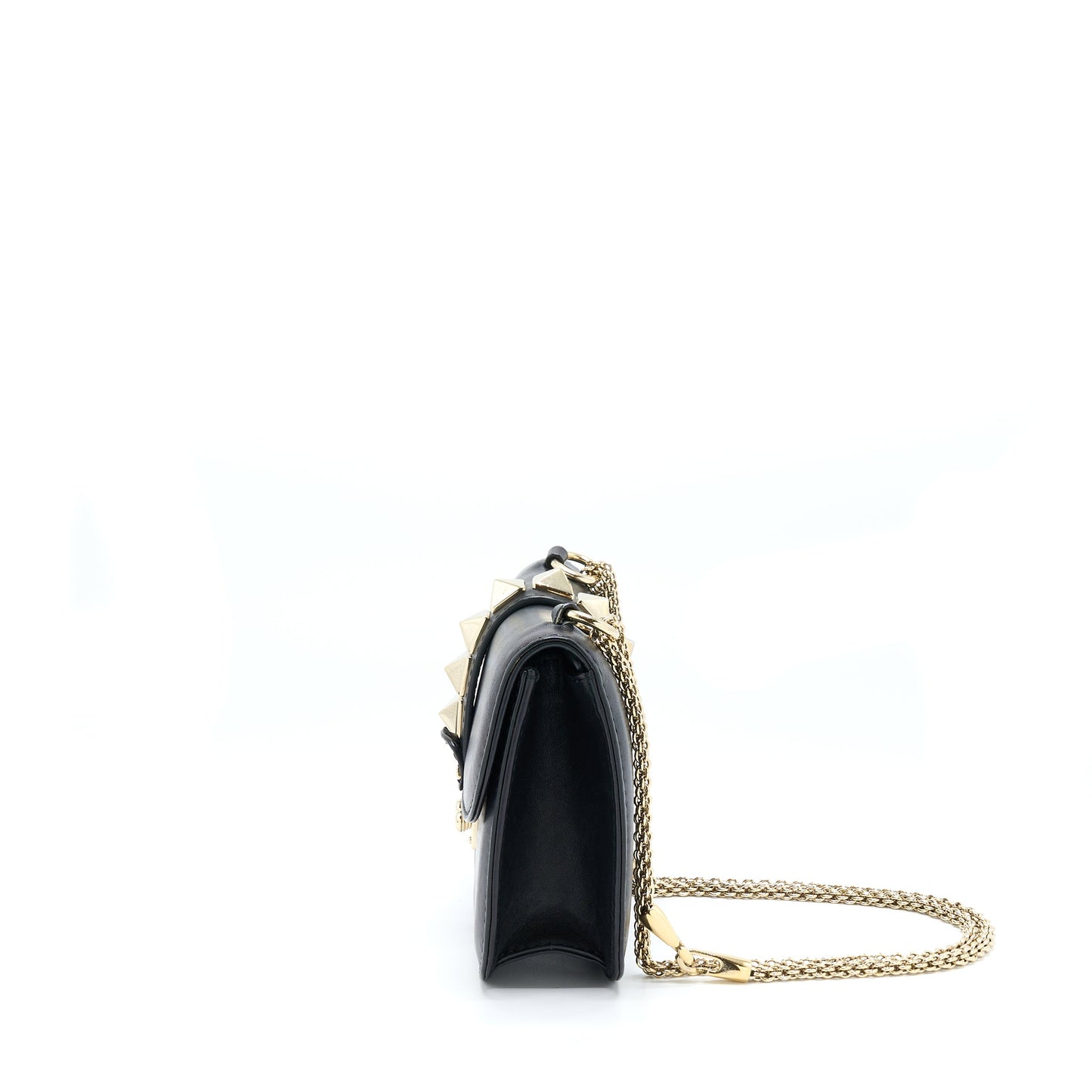Valentino Small Rockstud Crossbody Purse With Chain Black