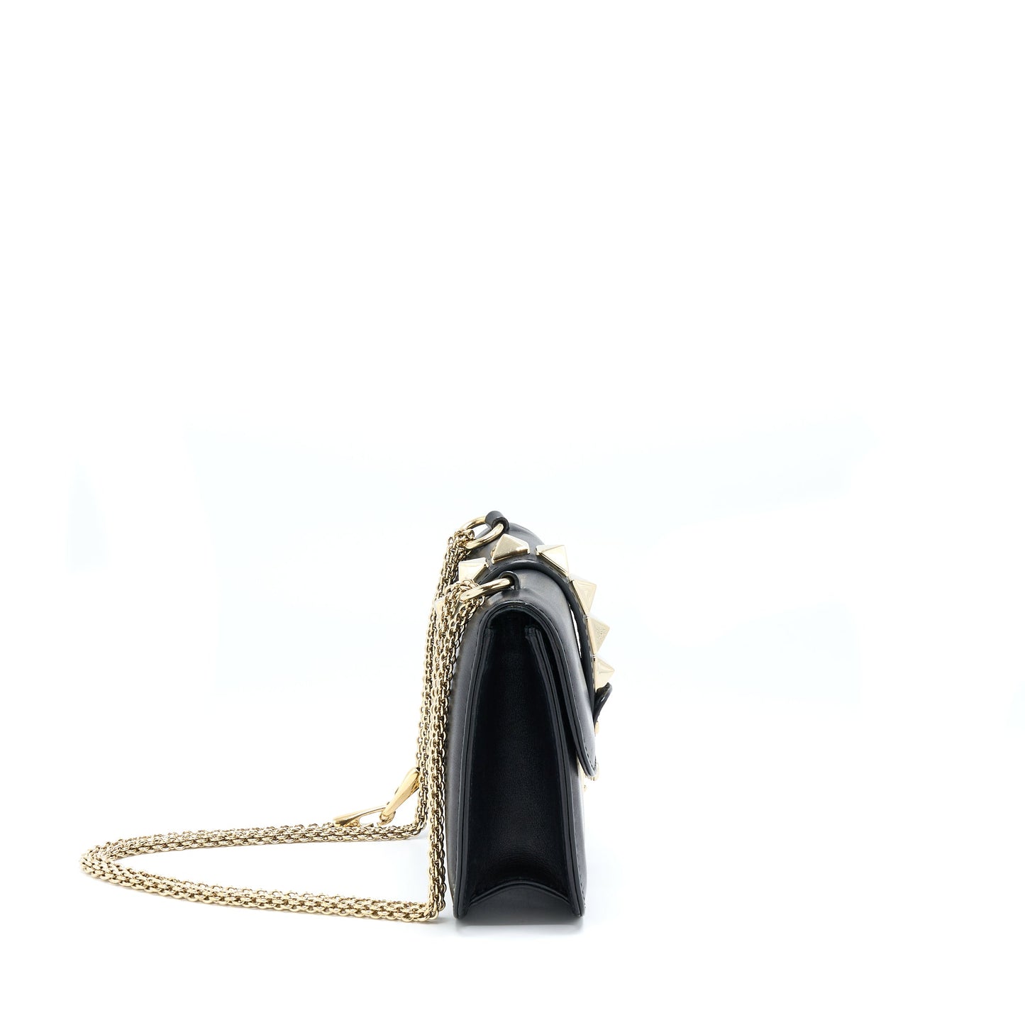 Valentino Small Rockstud Crossbody Purse With Chain Black