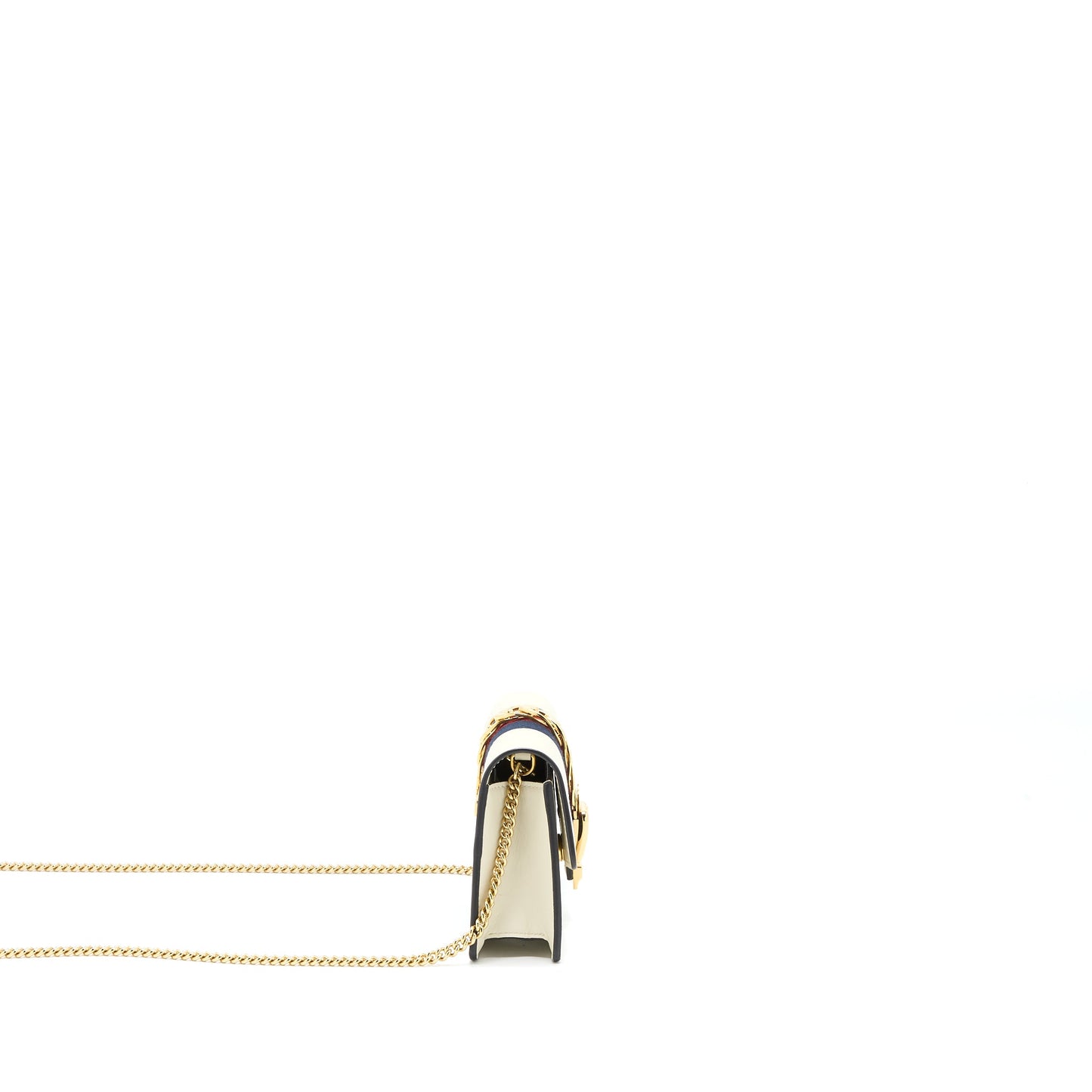 Gucci Sylvie Mini Chain Purse Calfskin White