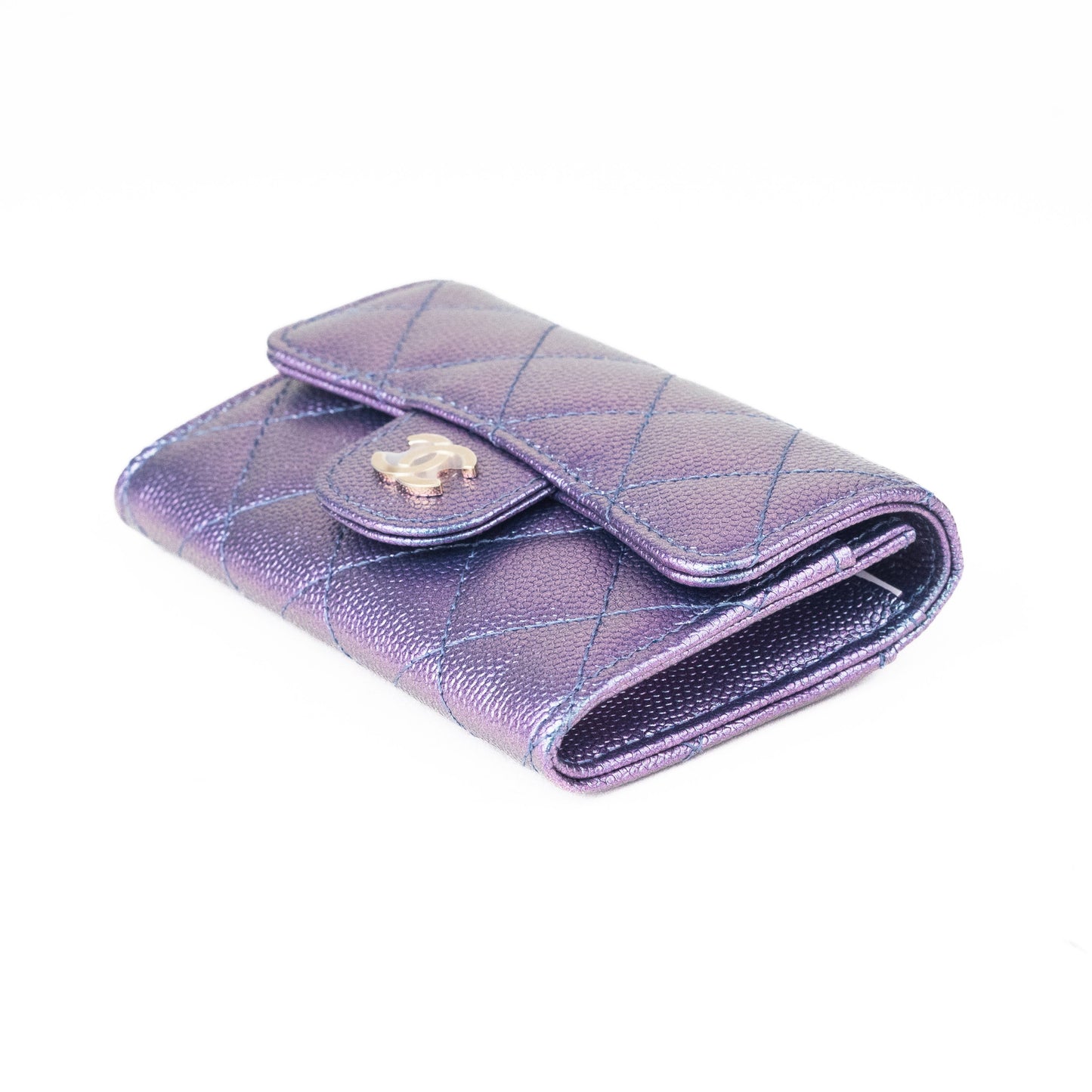 Chanel Classic Iridescent Purple Card Holder