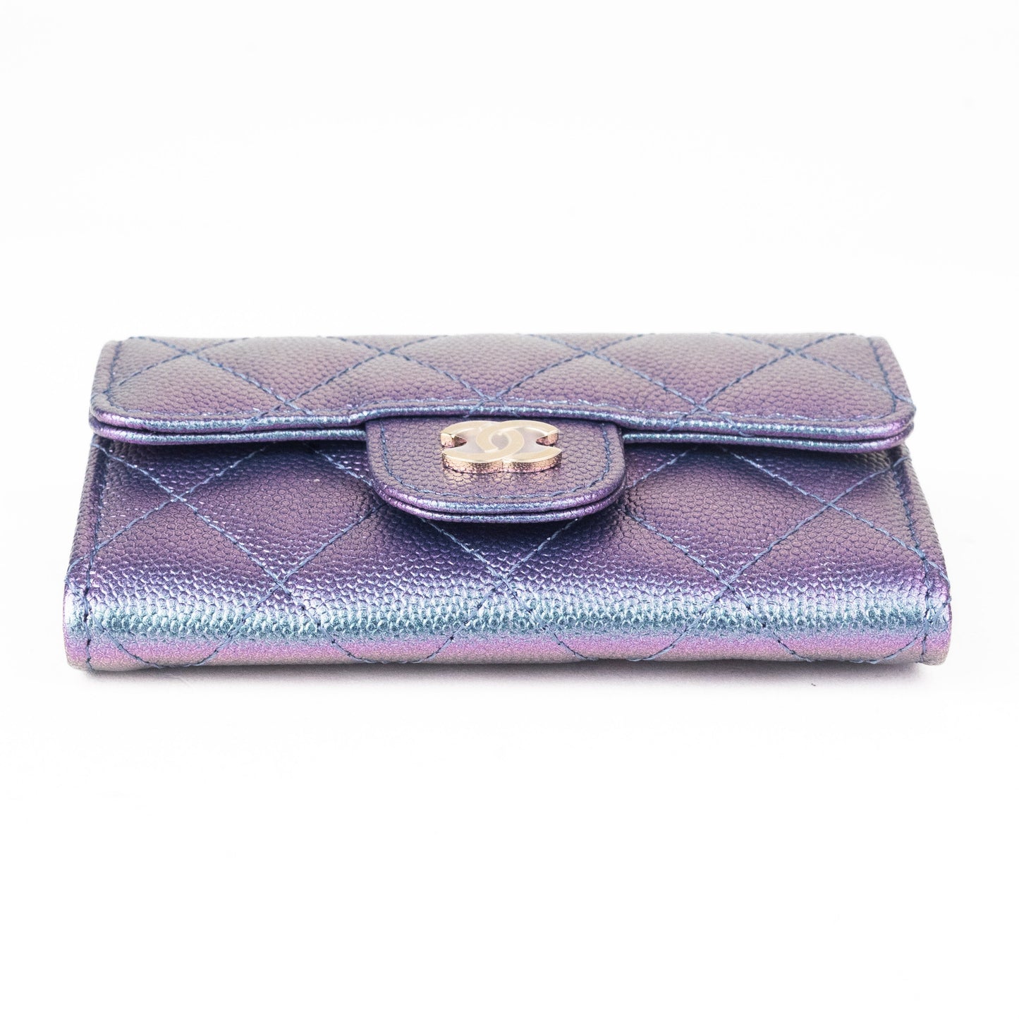 Chanel Classic Iridescent Purple Card Holder