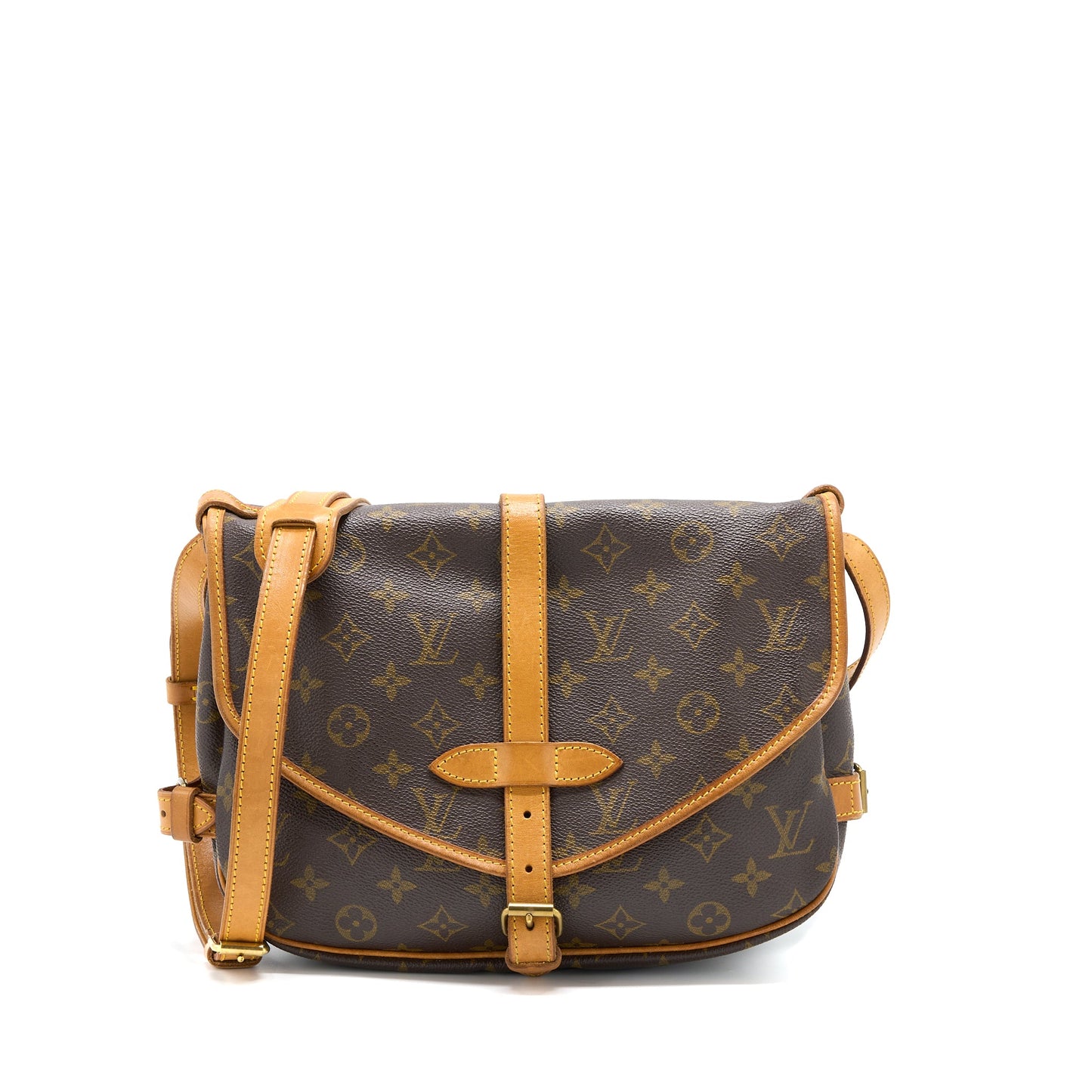 Louis Vuitton Vintage Saumur Cloth Crossbody Purse Monogram Canvas