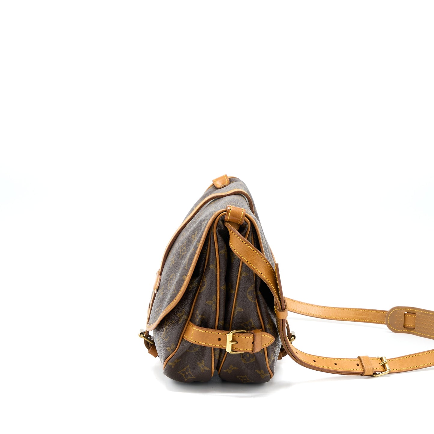 Louis Vuitton Vintage Saumur Cloth Crossbody Purse Monogram Canvas