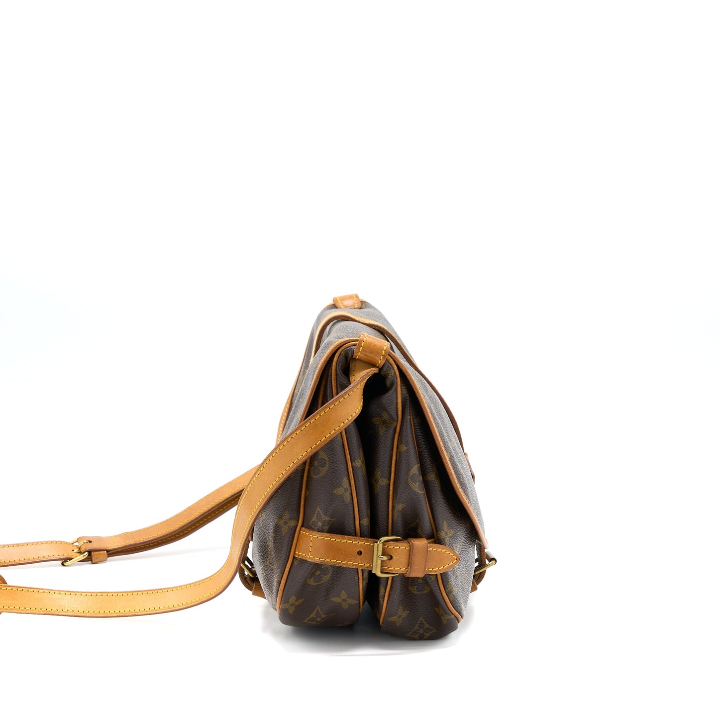 Louis Vuitton Vintage Saumur Cloth Crossbody Purse Monogram Canvas