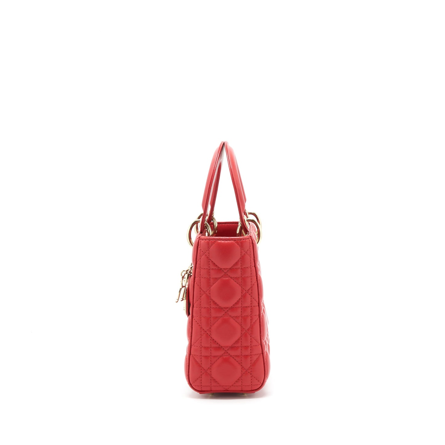 Dior Small Lady Dior Purse Lambskin Red
