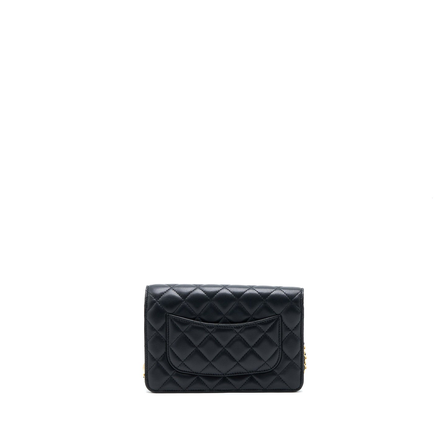 Chanel Pearl Crush Wallet On Chain Lambskin Black GHW (Microchip)
