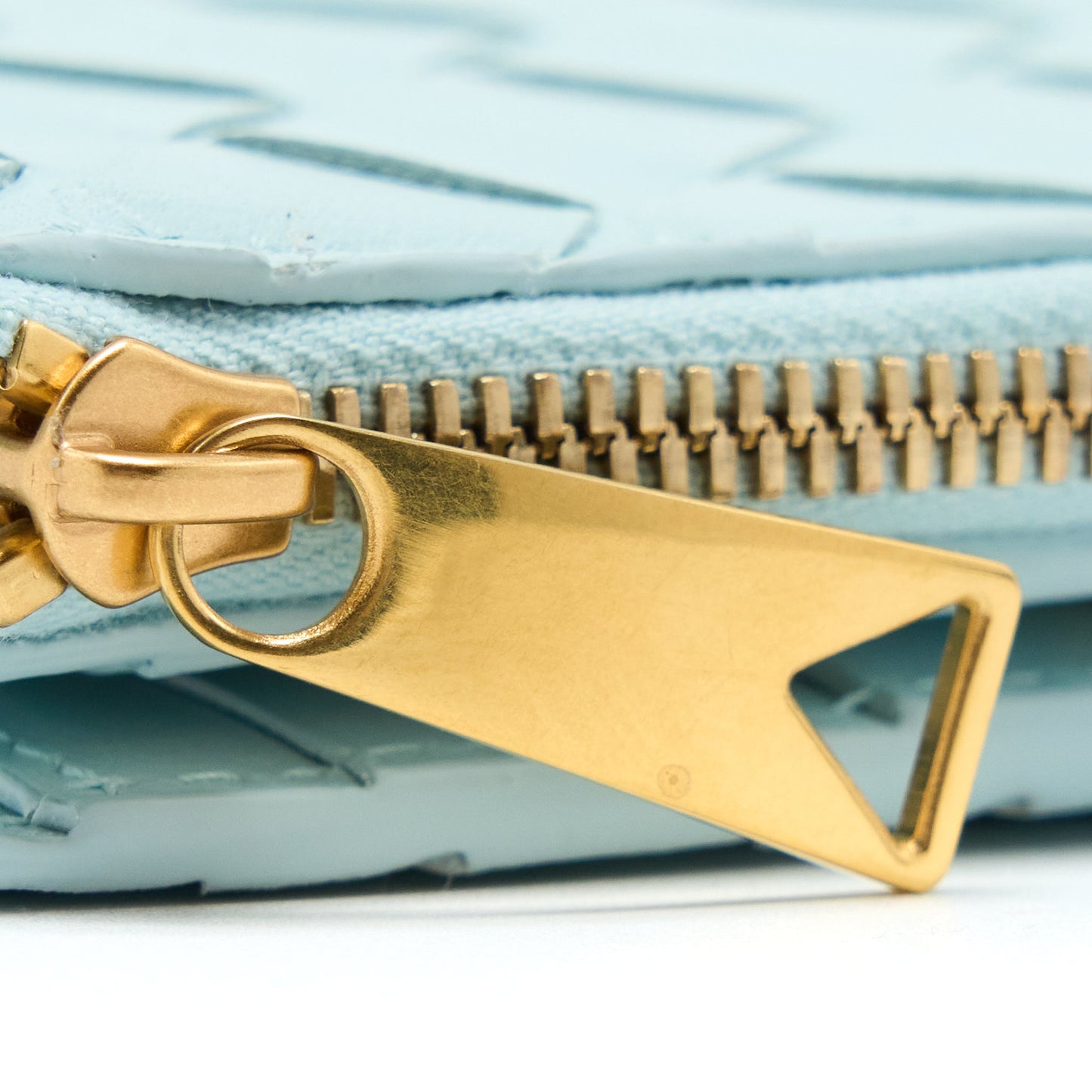 Bottega Veneta Bi-Fold Zip Wallet Lambskin Light Blue