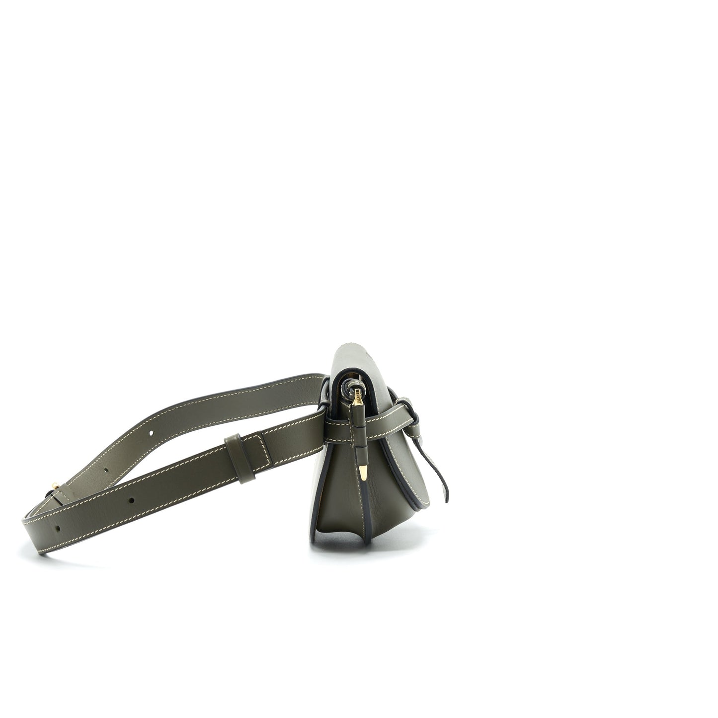 LOEWE GATE MINI LEATHER BELT BAG OLIVE GREEN
