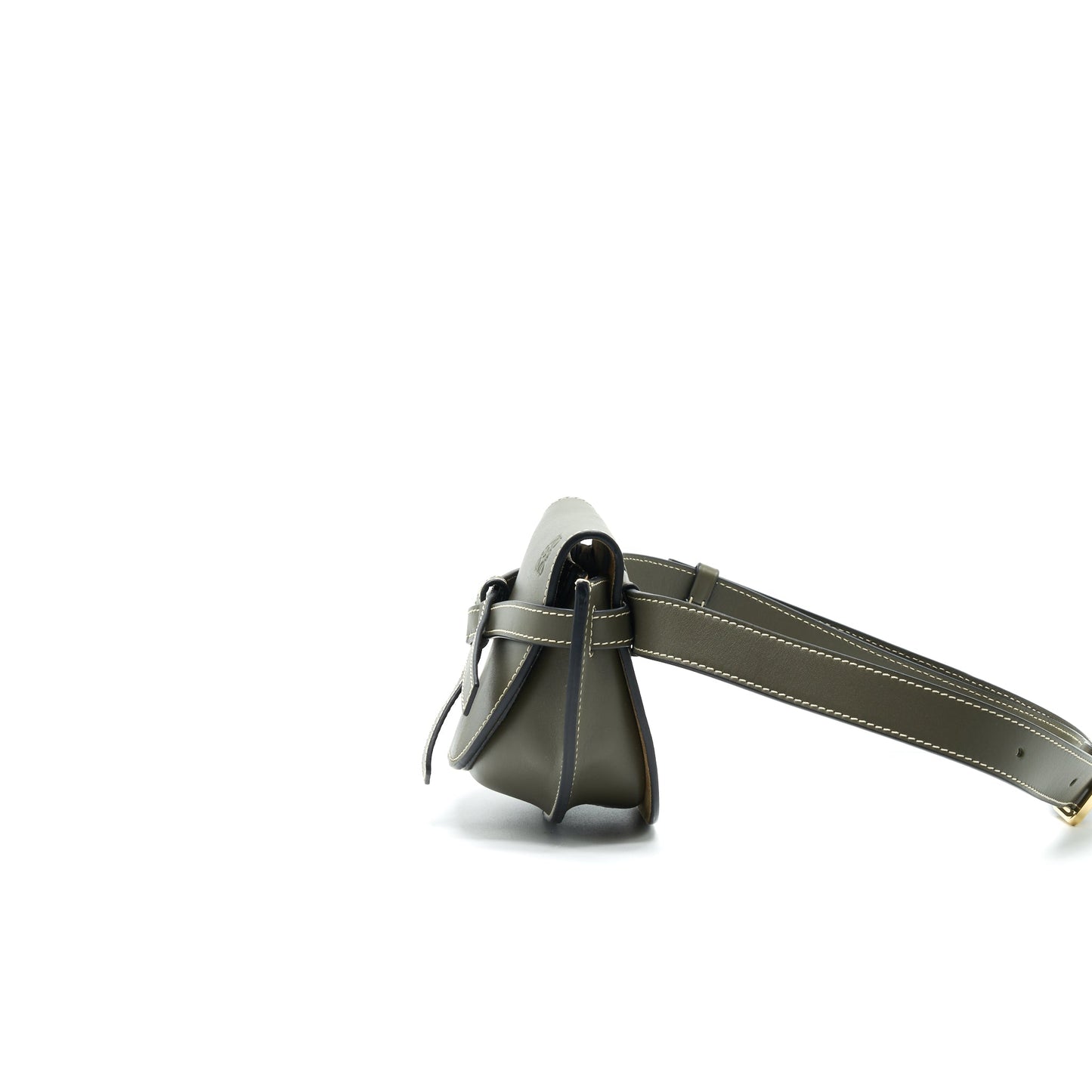 LOEWE GATE MINI LEATHER BELT BAG OLIVE GREEN