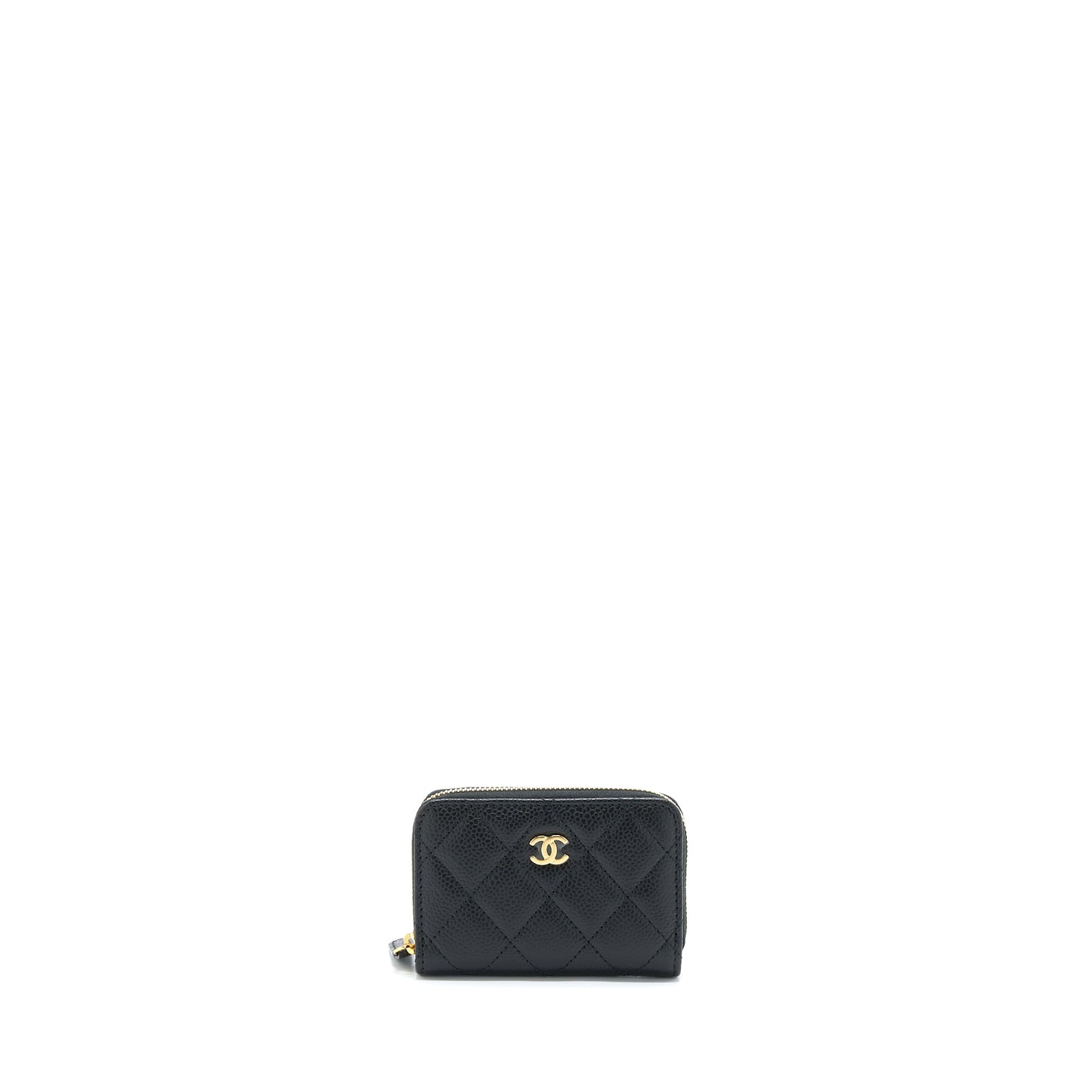 Chanel Zip Small Card Holder Caviar black GHW