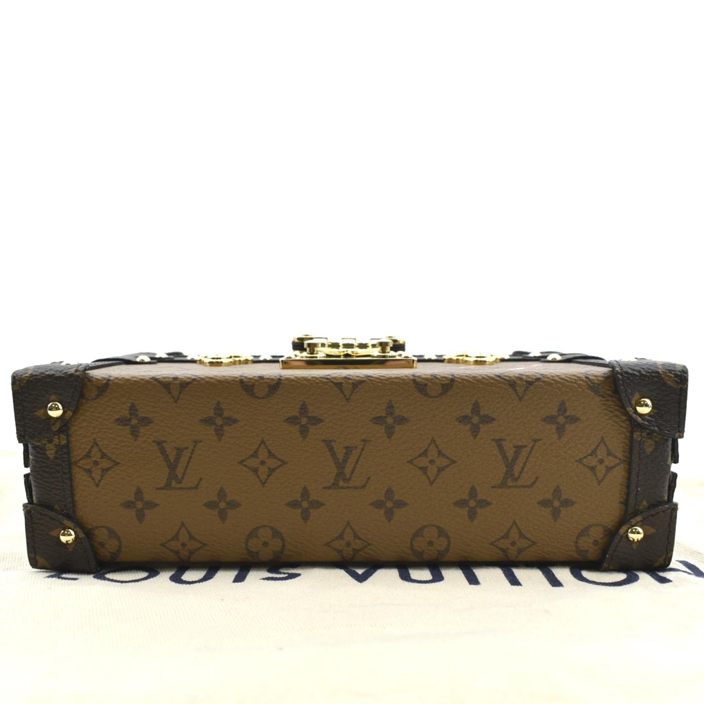 LOUIS VUITTON Petite Malle Monogram Reverse Canvas Shoulder Bag Brown