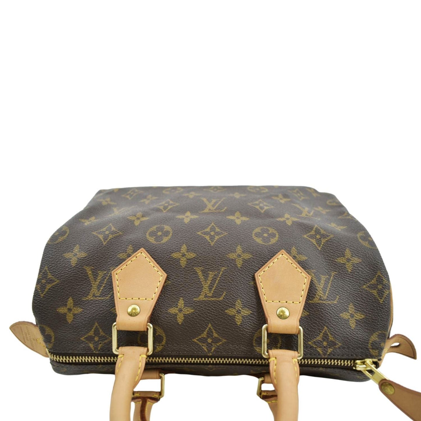 LOUIS VUITTON Speedy 25 Monogram Canvas Satchel Bag Brown