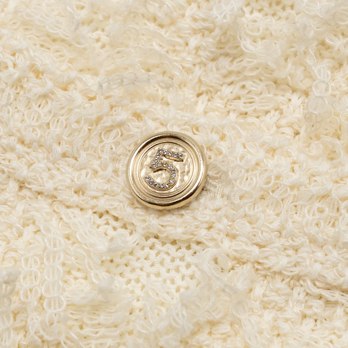 Chanel Size 36 21S No.5 Button Skirt Cotton/True Hemp/Polyamide Ecru LGHW