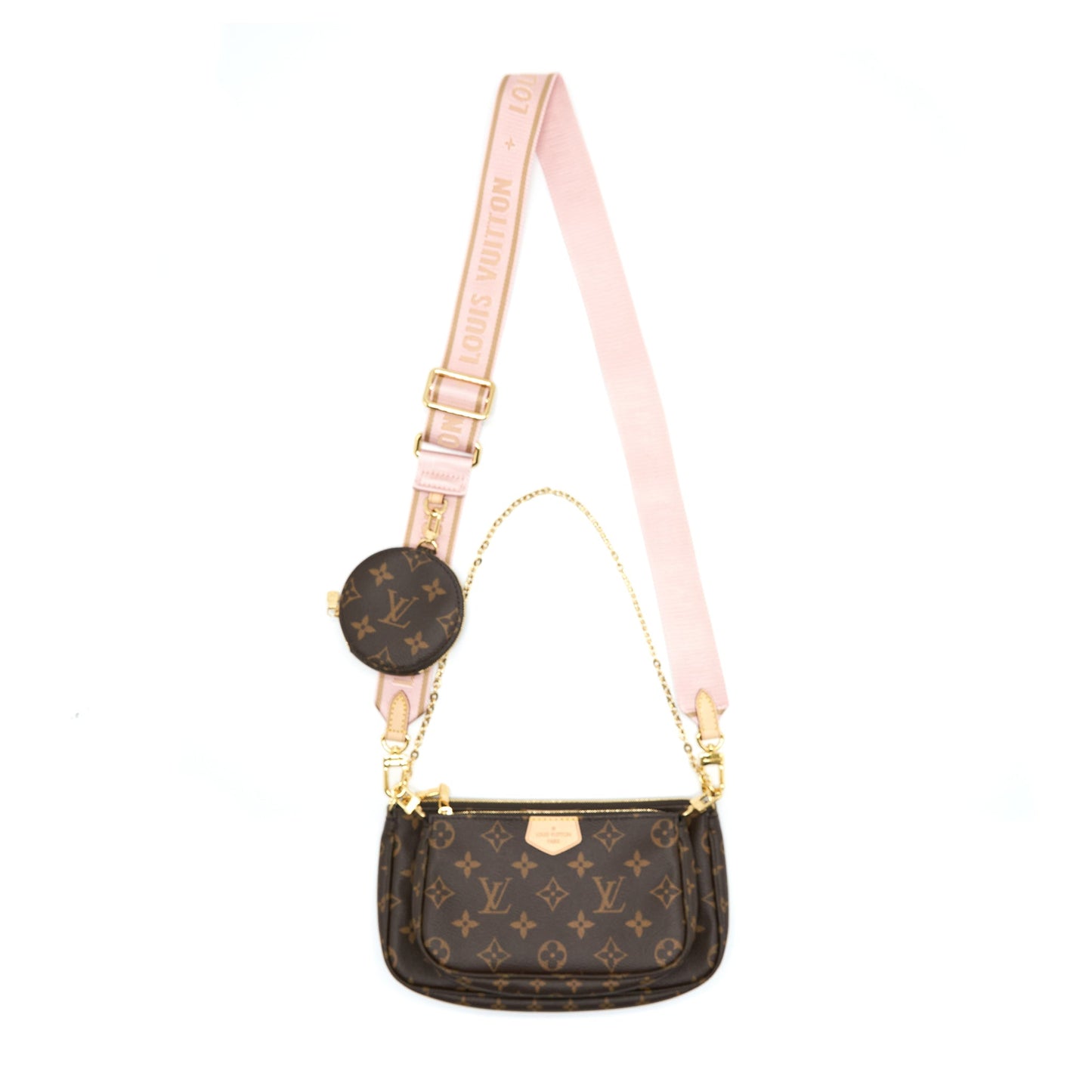 Louis Vuitton Multi Pochette Accessories Monogram Canvas Rose Clair