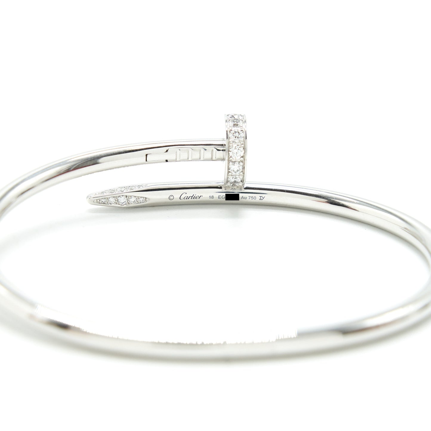 CARTIER JUSTE UN CLOU BRACELET WHITE GOLD WITH DIAMONDS size18