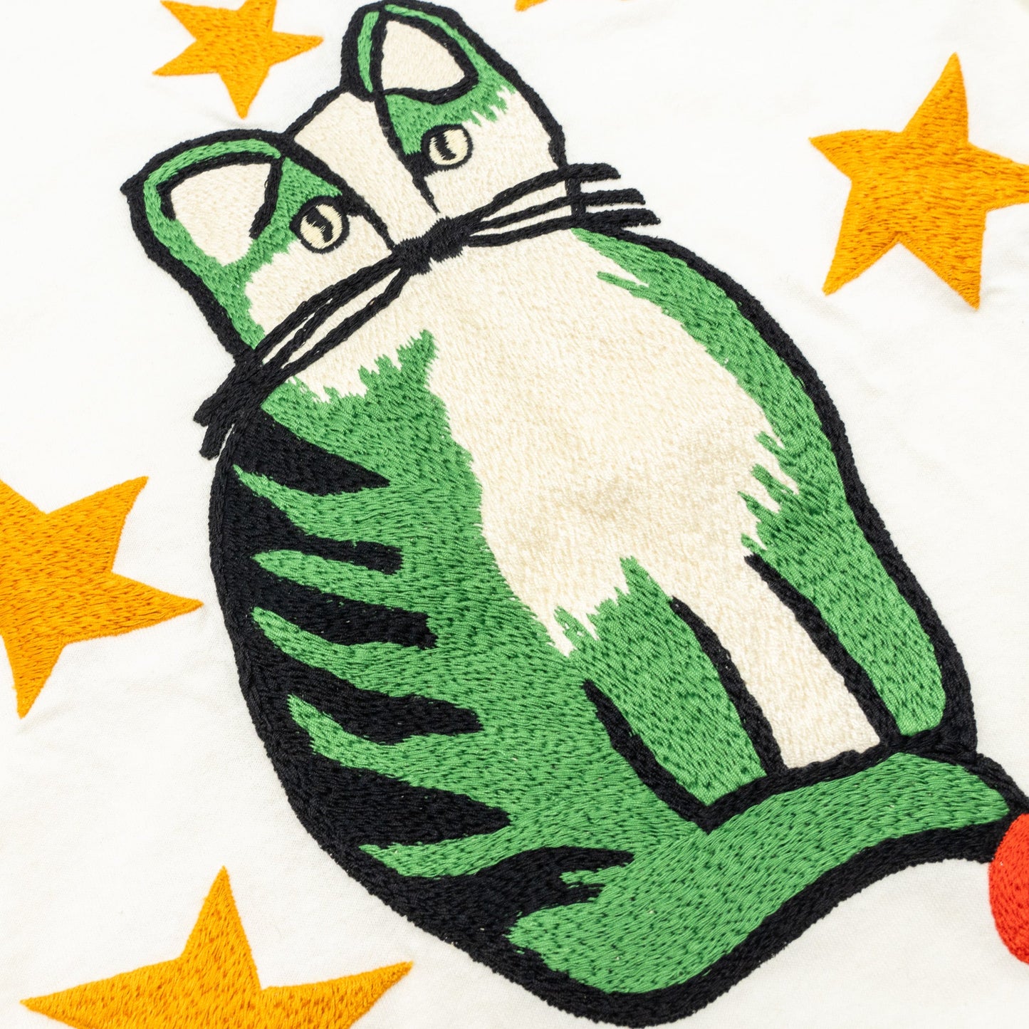 Gucci Size Logo/Cat/Star Embroidered T-shirt Cotton White/Multicolour