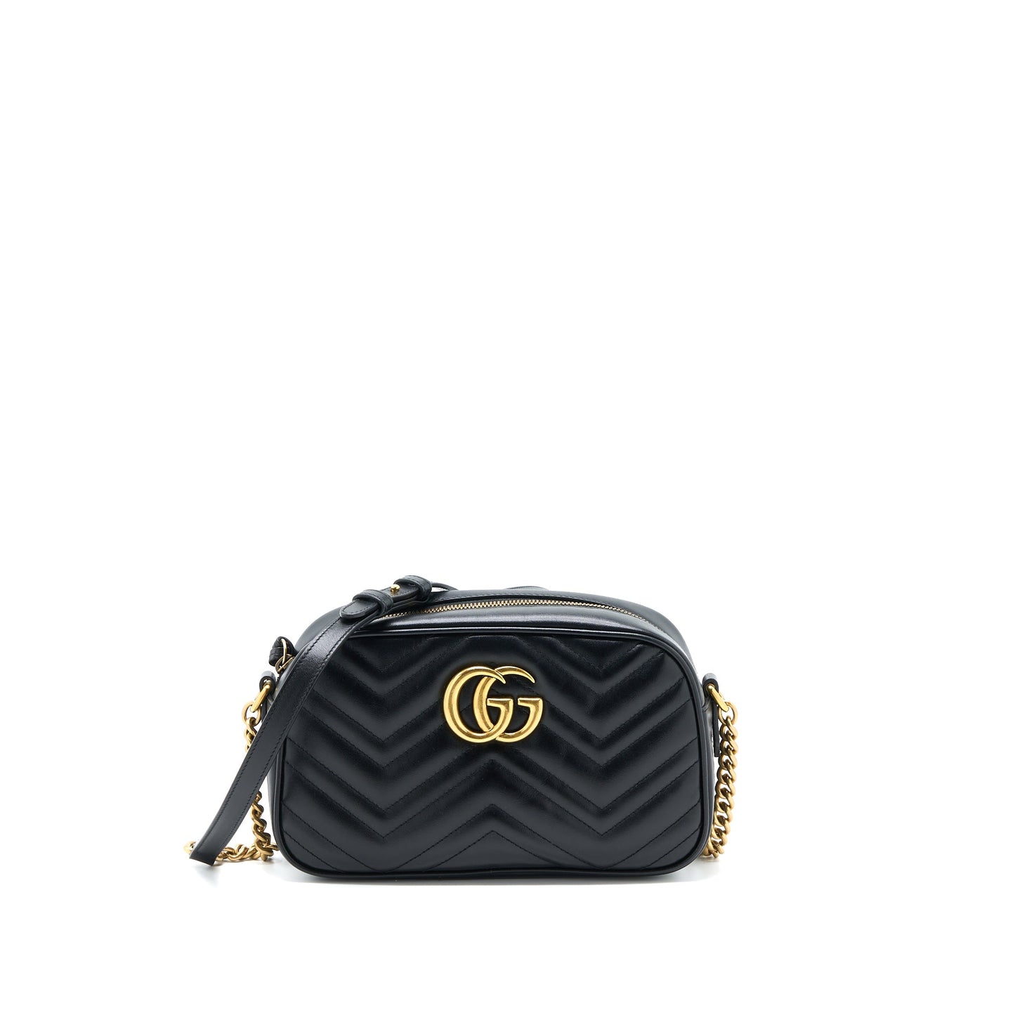 Gucci Marmont Camera Mini Purse Calfskin Black Brushed