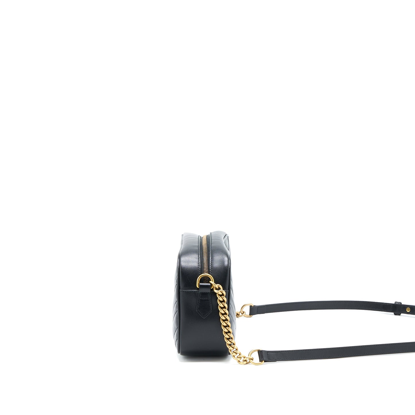 Gucci Marmont Camera Mini Purse Calfskin Black Brushed