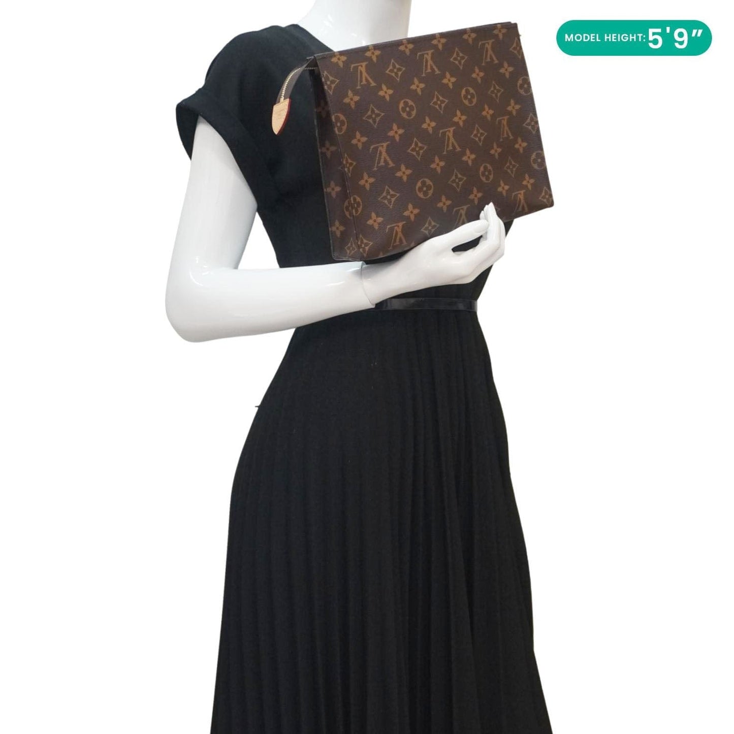 LOUIS VUITTON Poche Toilette NM Monogram Canvas Toiletry Pouch Brown