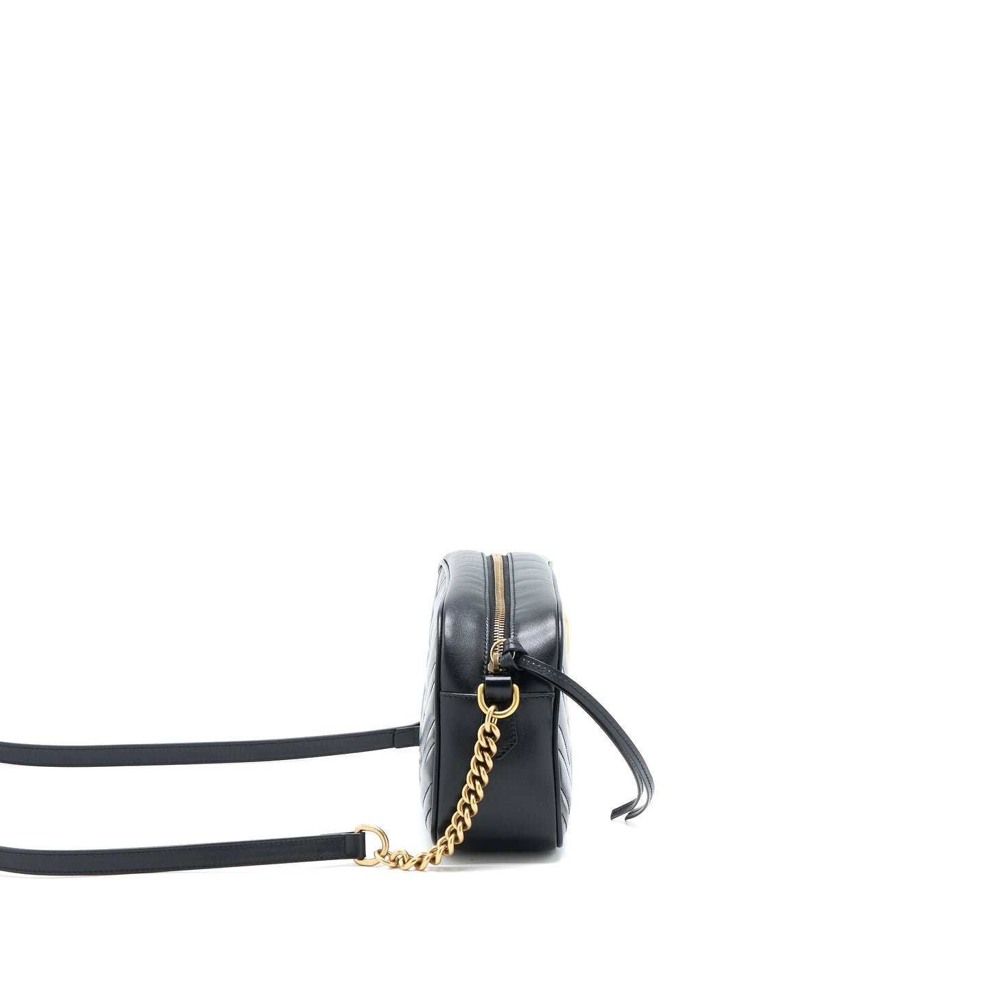 Gucci Marmont Camera Mini Purse Calfskin Black Brushed