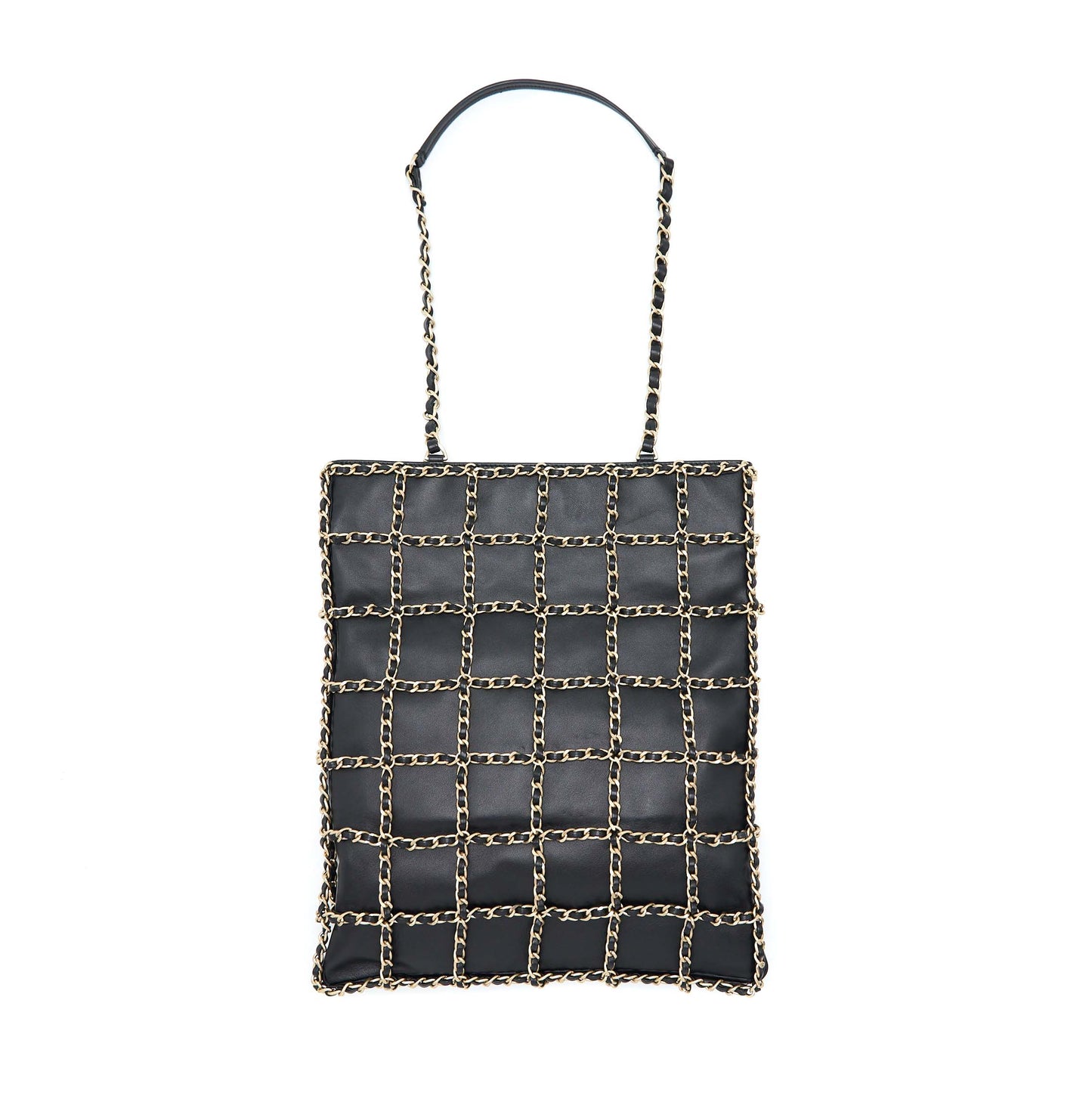 Chanel Cruise 2020 black chained Tote Bag Lambskin Black LGHW