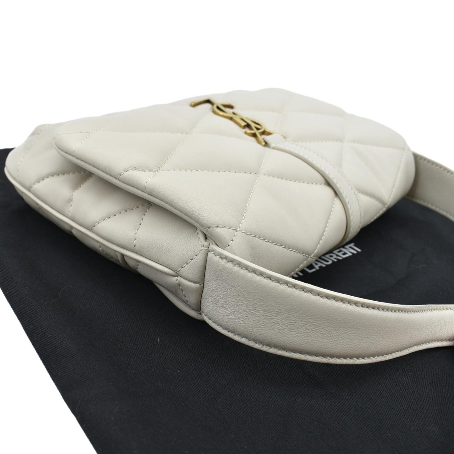 YVES SAINT LAURENT LE 57 Quilted Lambskin Leather Hobo Bag Antique Vintage
