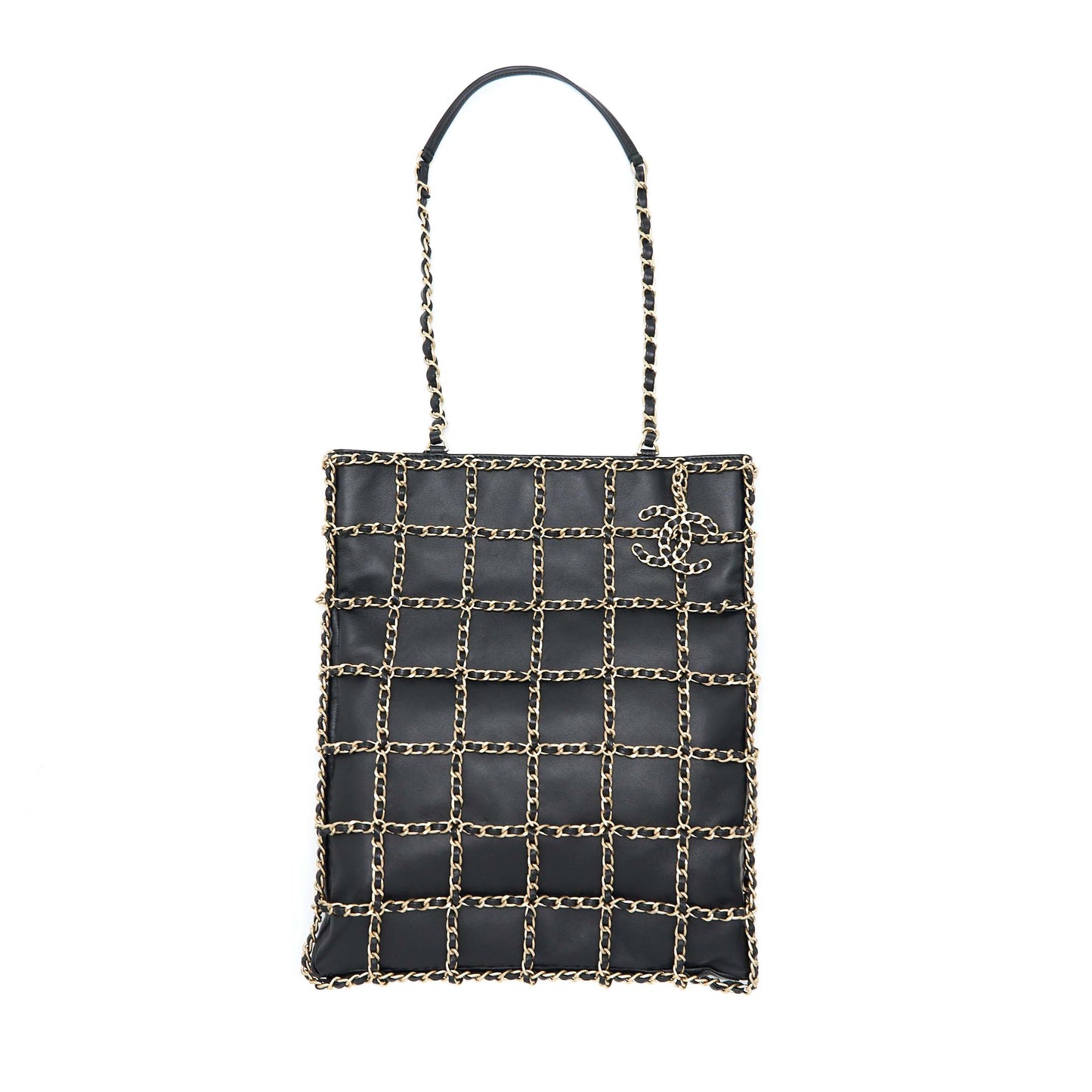 Chanel Cruise 2020 black chained Tote Bag Lambskin Black LGHW